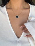 New Season 14K Siyah Yonca Kolye