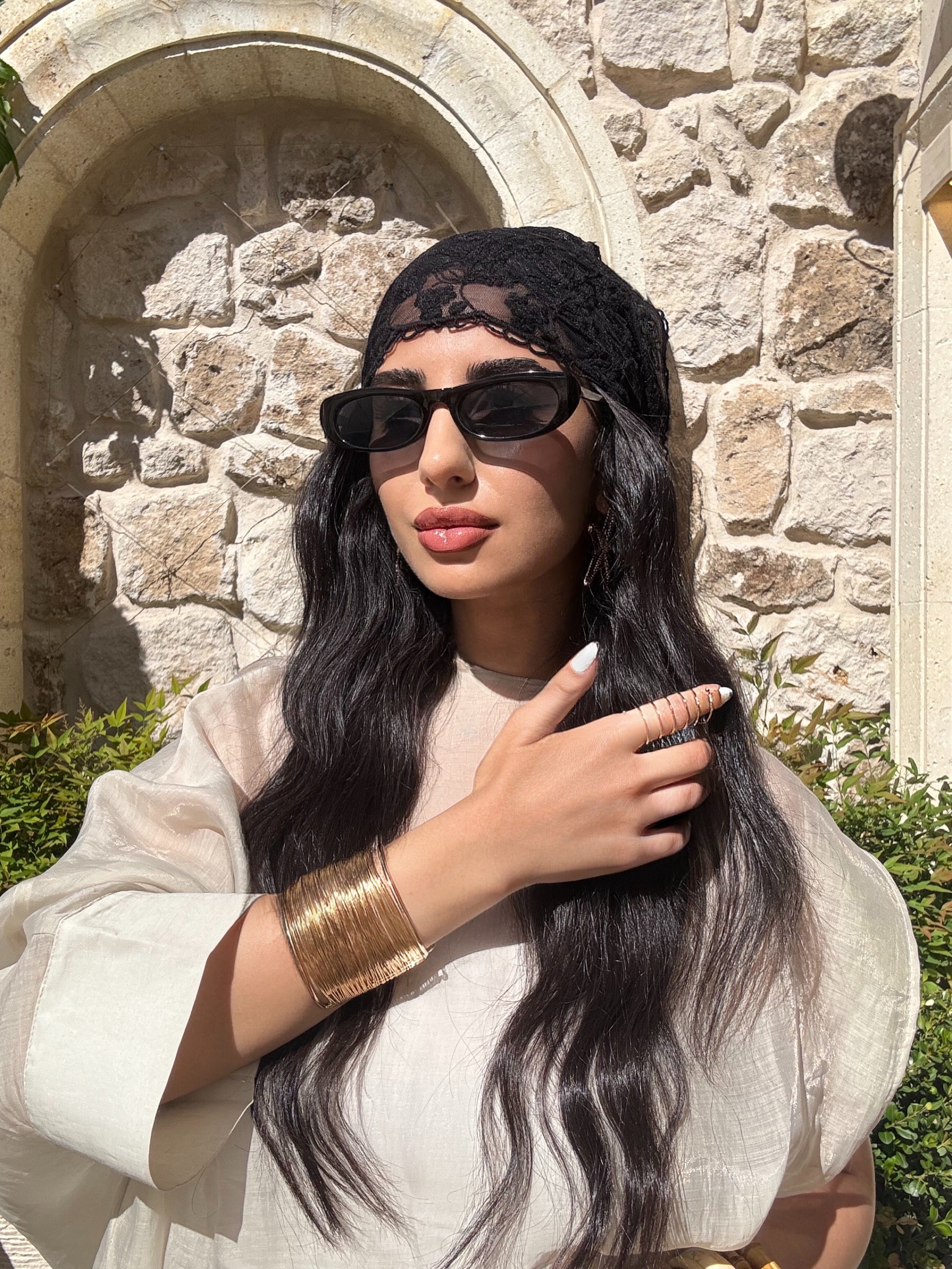 Siyah Desen Saç Bandana