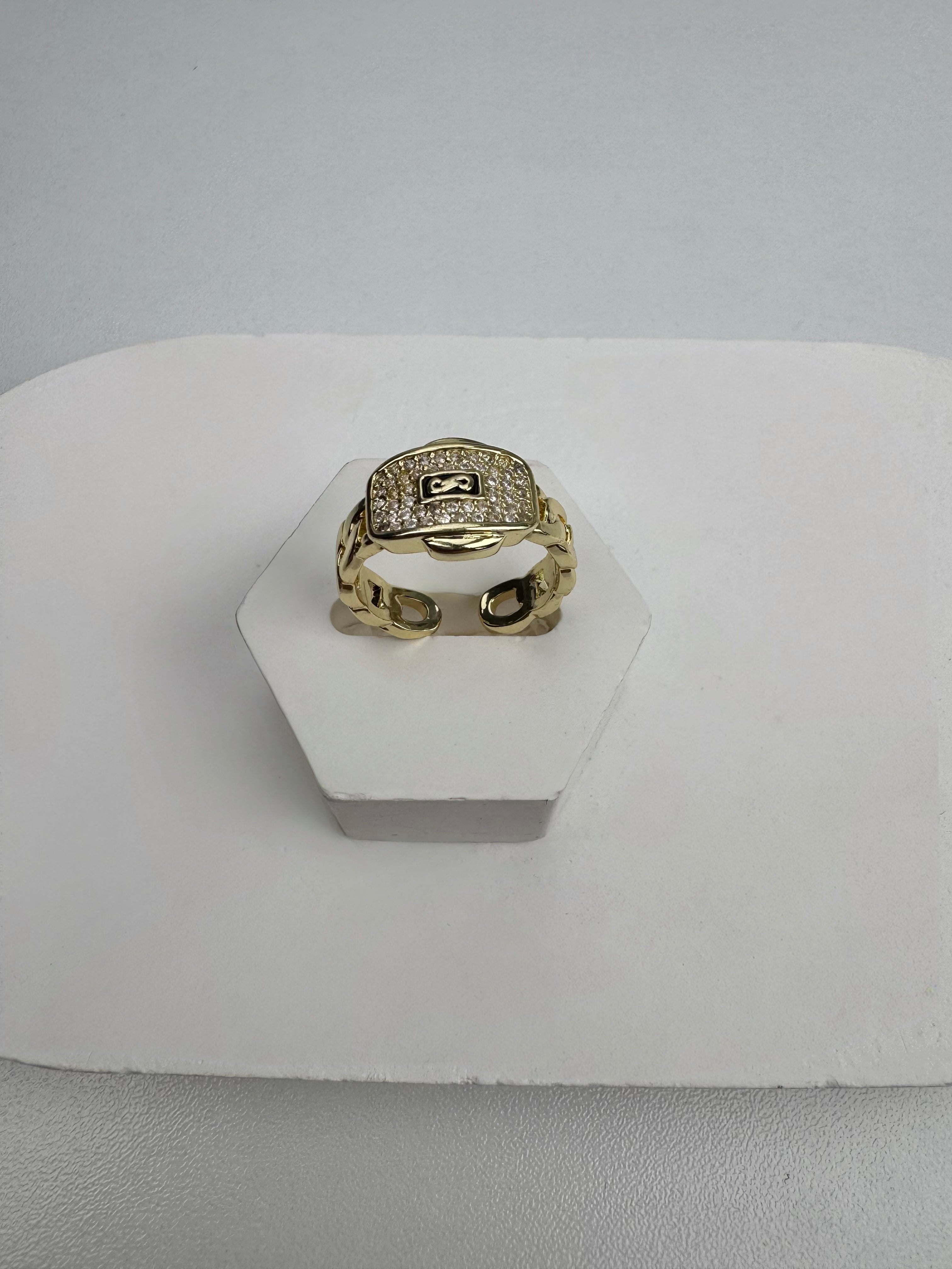 Sarmal Tasarım Şerit Gold Yüzük