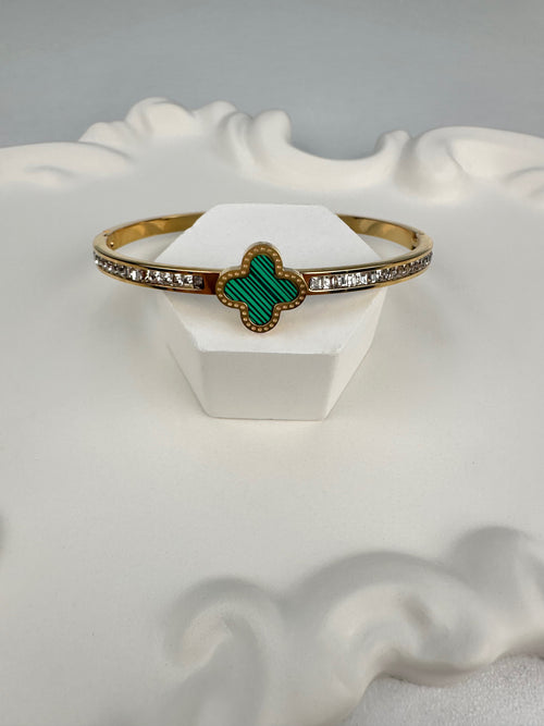 Clf Yeşil Yonca Gold Kelepçe Bileklik