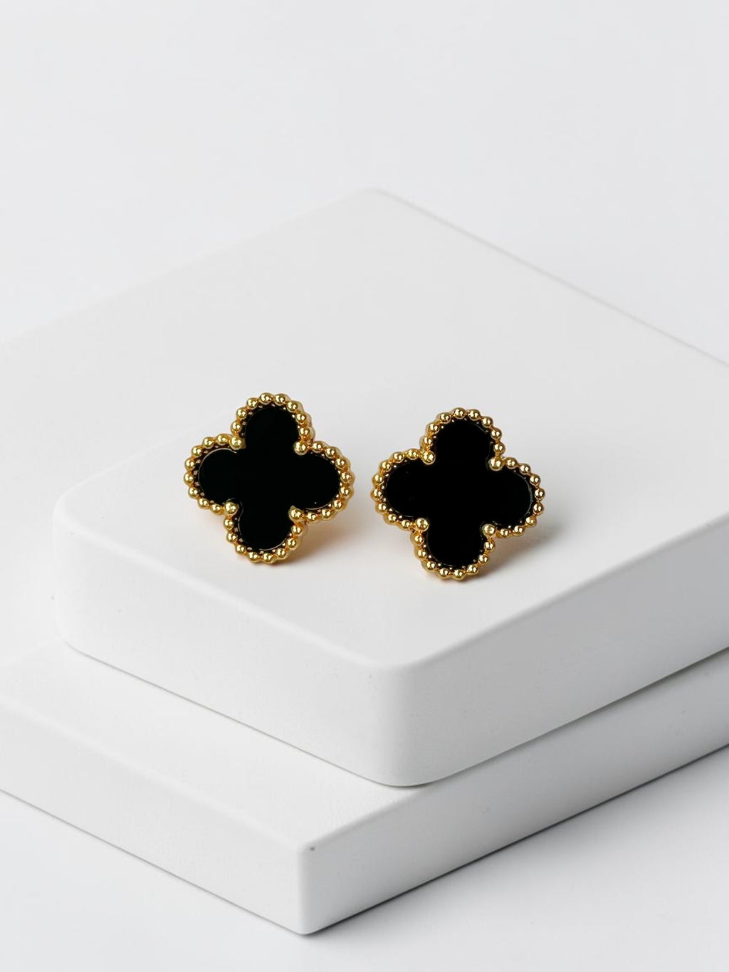 Clf Siyah Gold Yonca Küpe