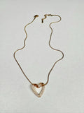 Taşlı Gold Love Kolye