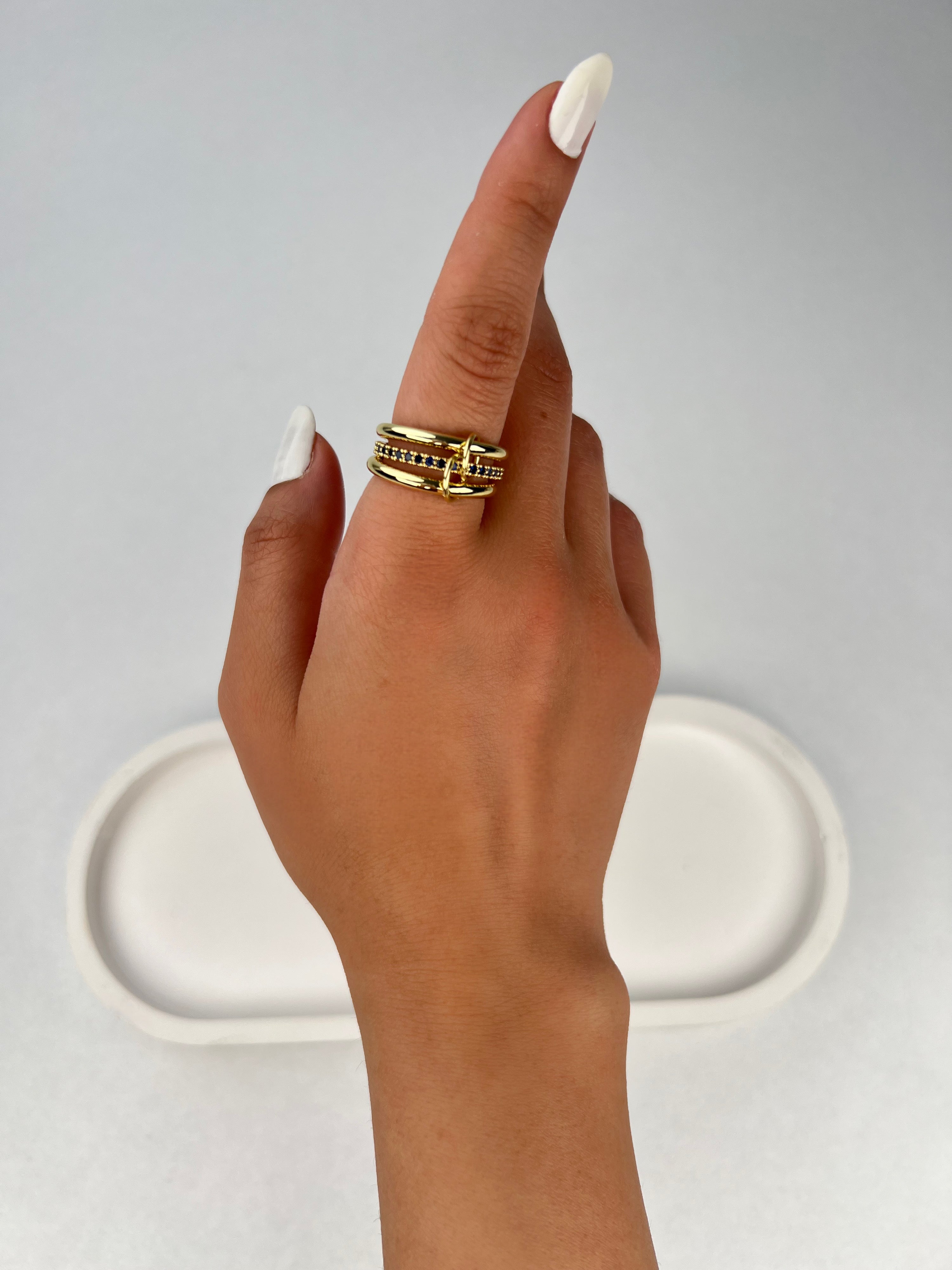 Özel Seri Spinelli Koyu Mavi Yüzük