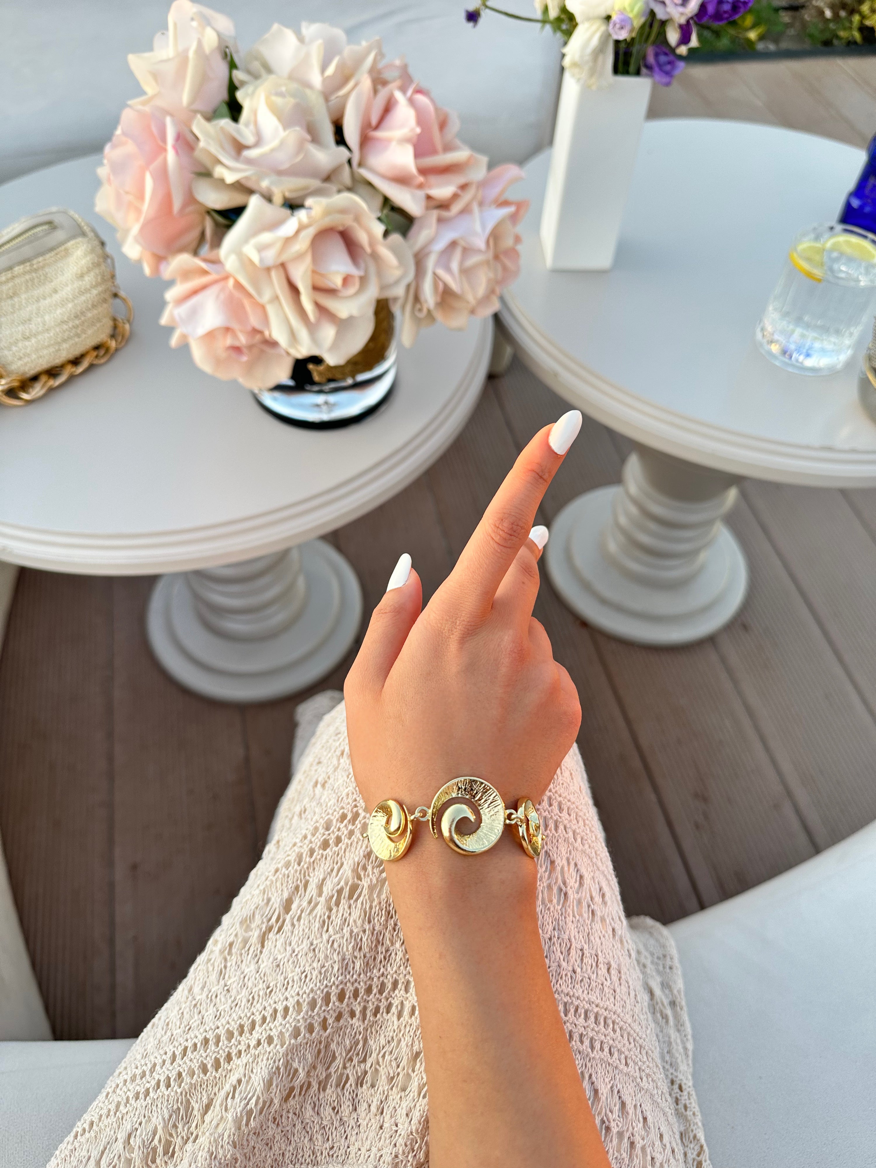 Özel Seri Salyangoz Desen Gold Bileklik