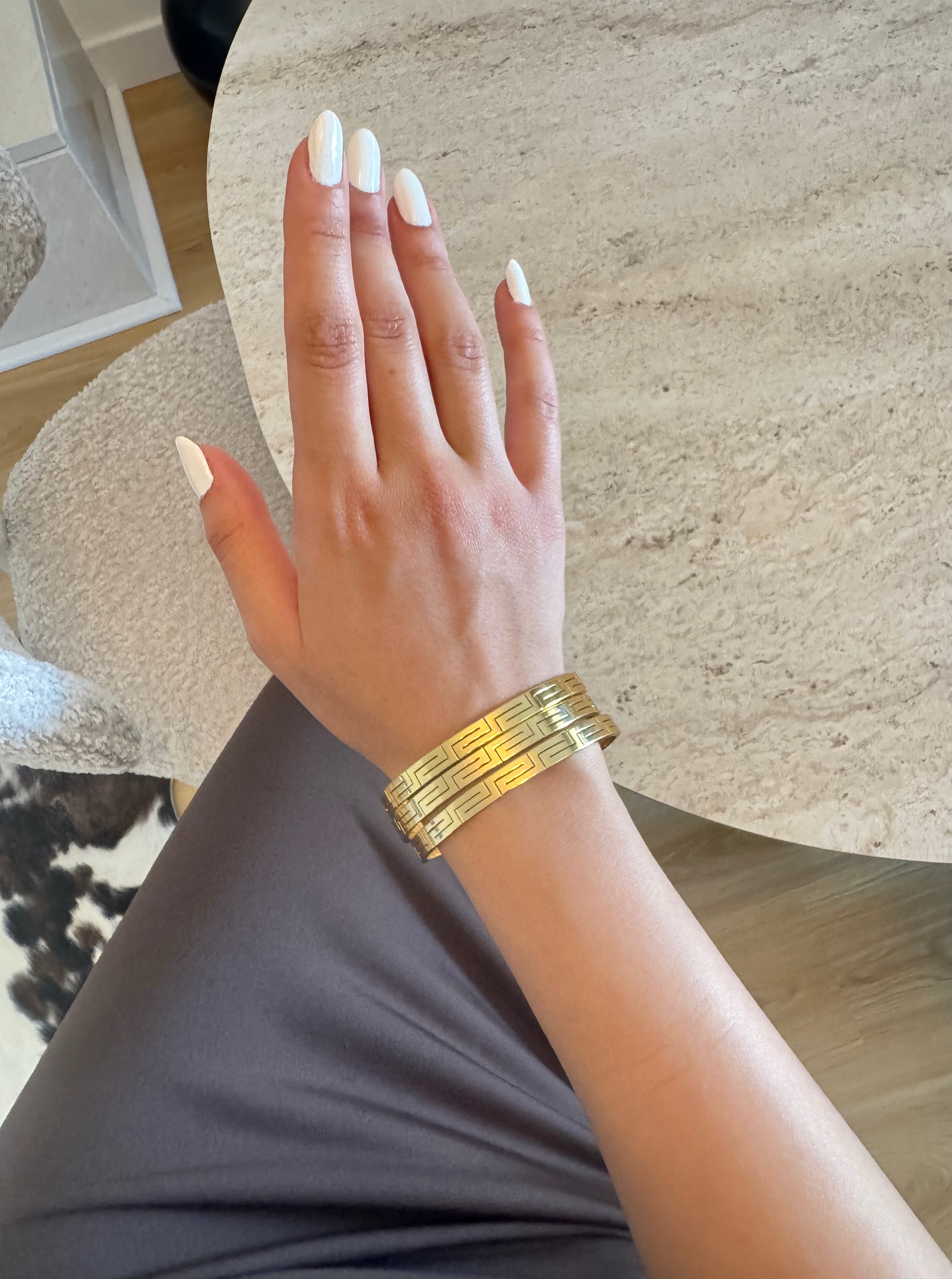 Üçlü Grek Model Gold Ajda Bilezik