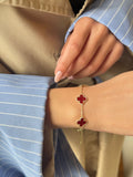 14K Bordo Gold Yonca Bileklik