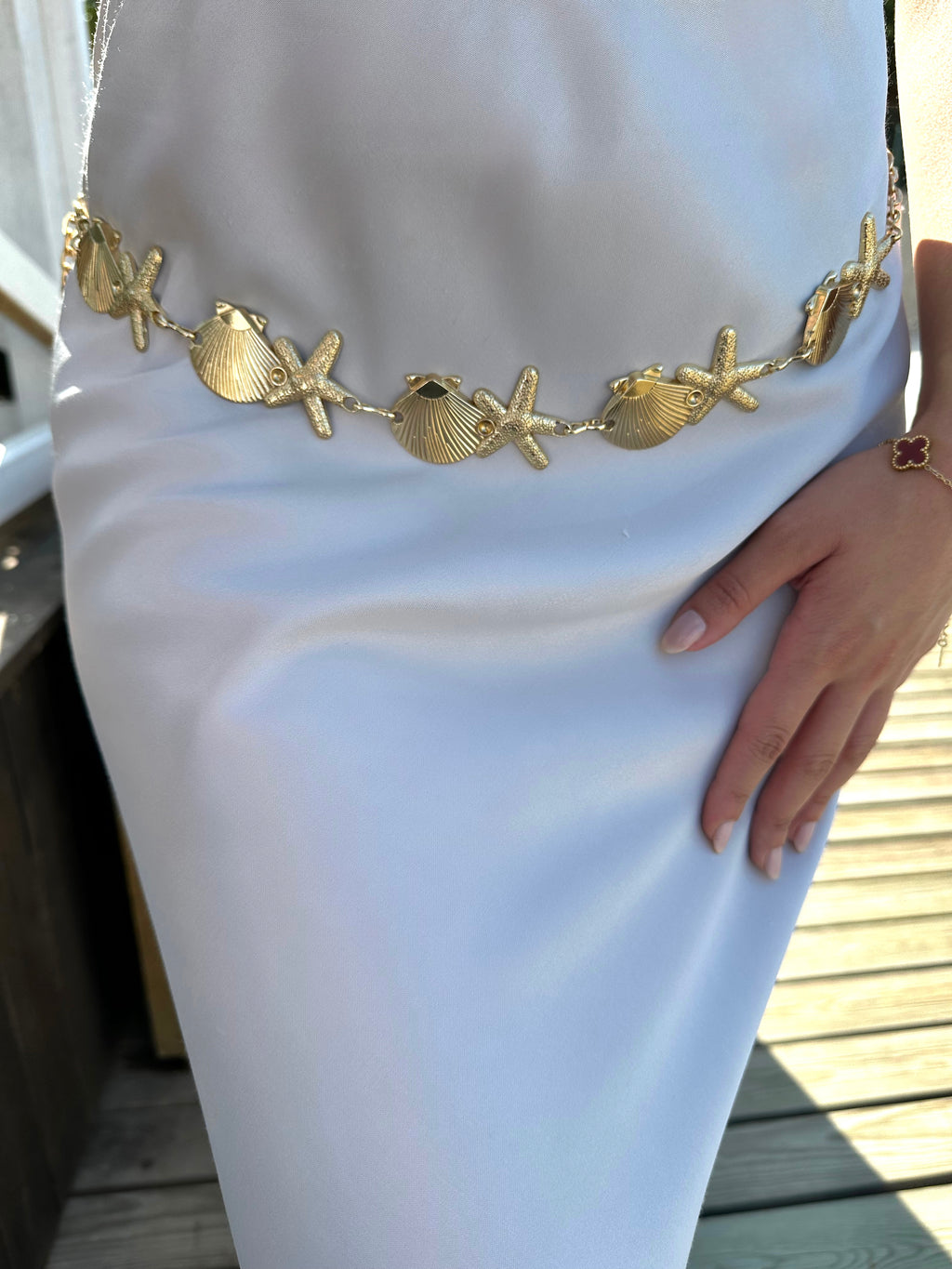 Deniz Kabuk Yıldız Desenli Bel Zinciri