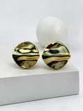 Asimetrik Desen Gold Küpe