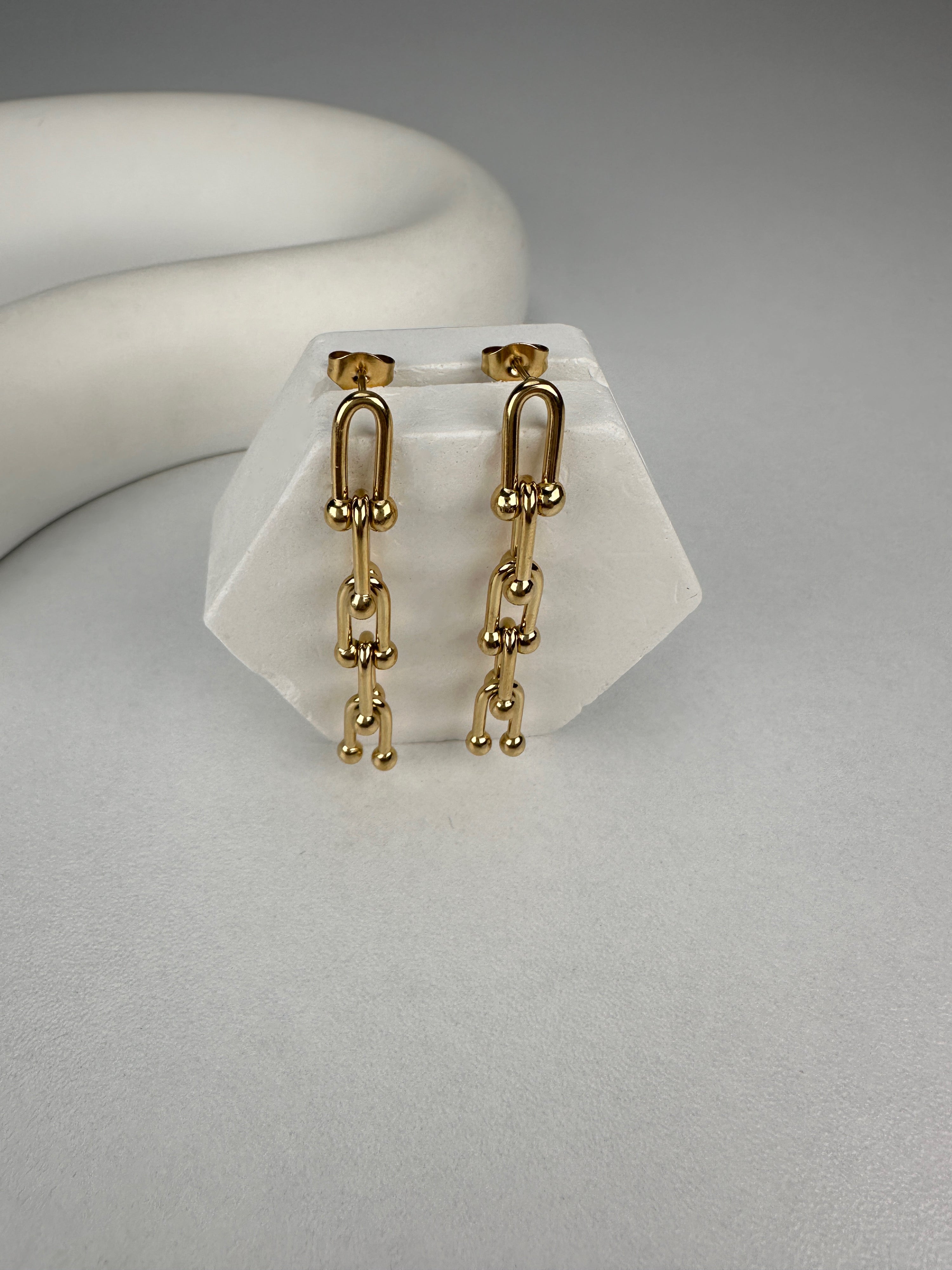 Özel Seri Tffny Model Sallantılı Gold Küpe