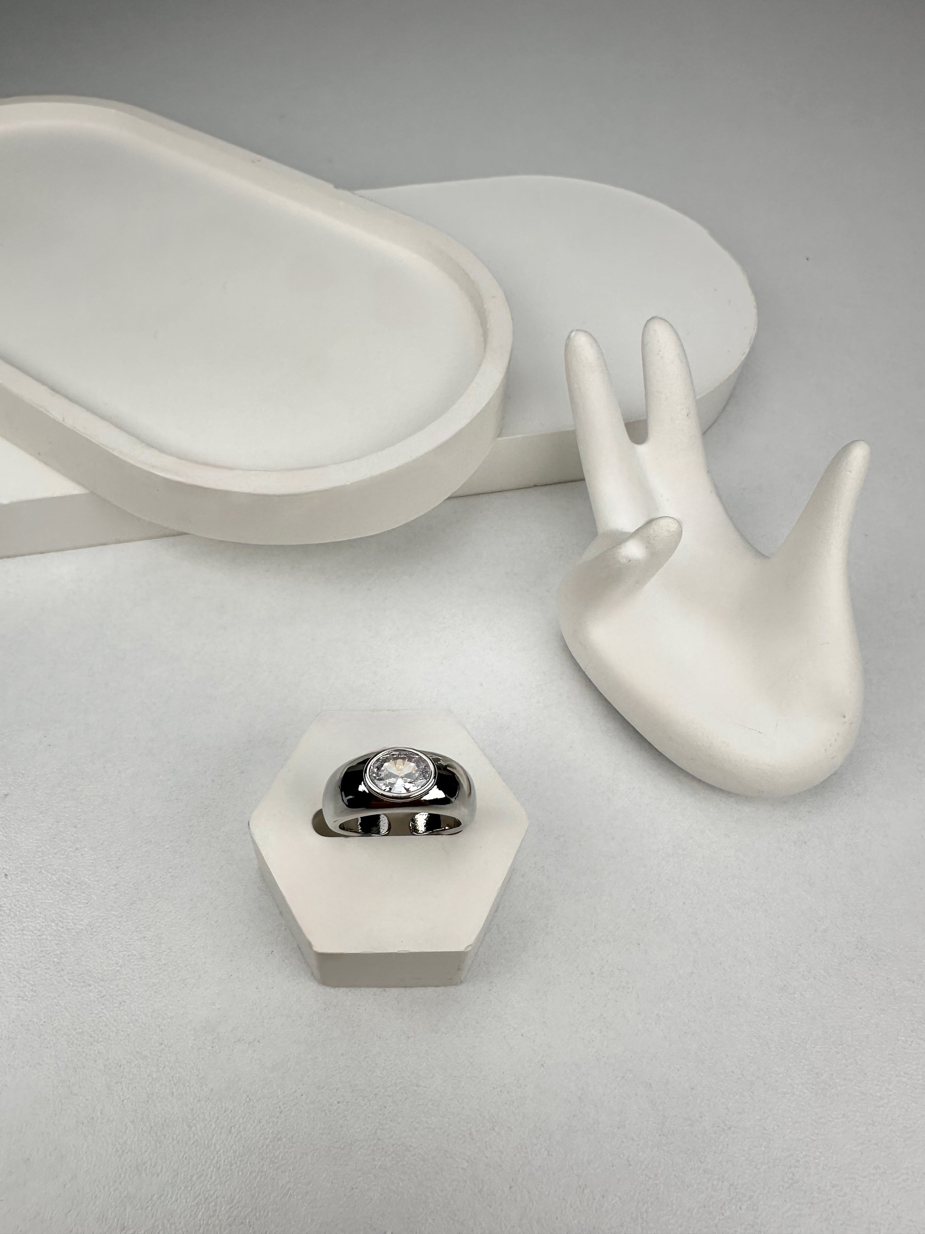 Özel Seri Taşlı Serçe Parmak Gümüş Eklem Yüzük