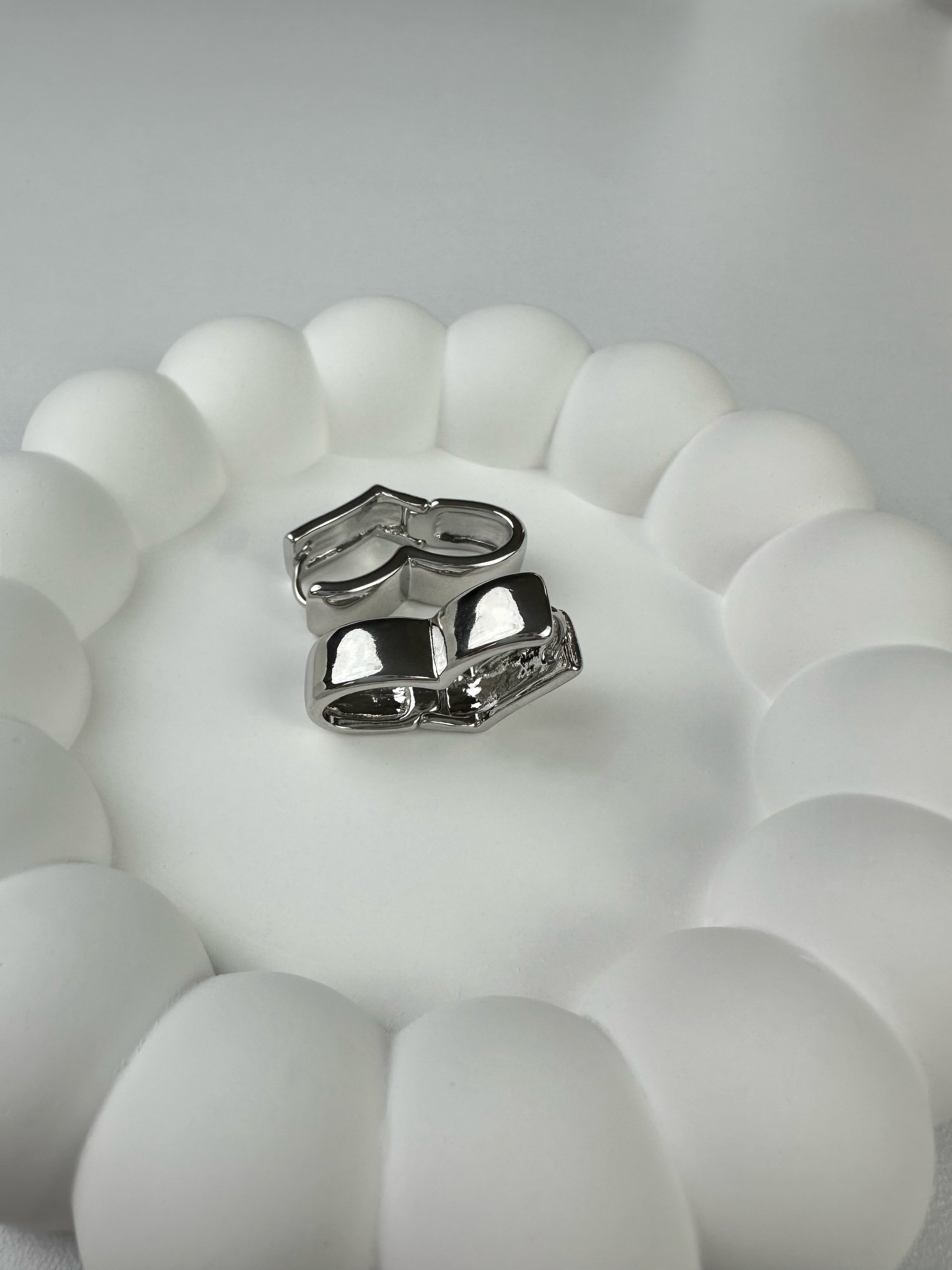 Özel Seri Gümüş Parlak Kalp Küpe