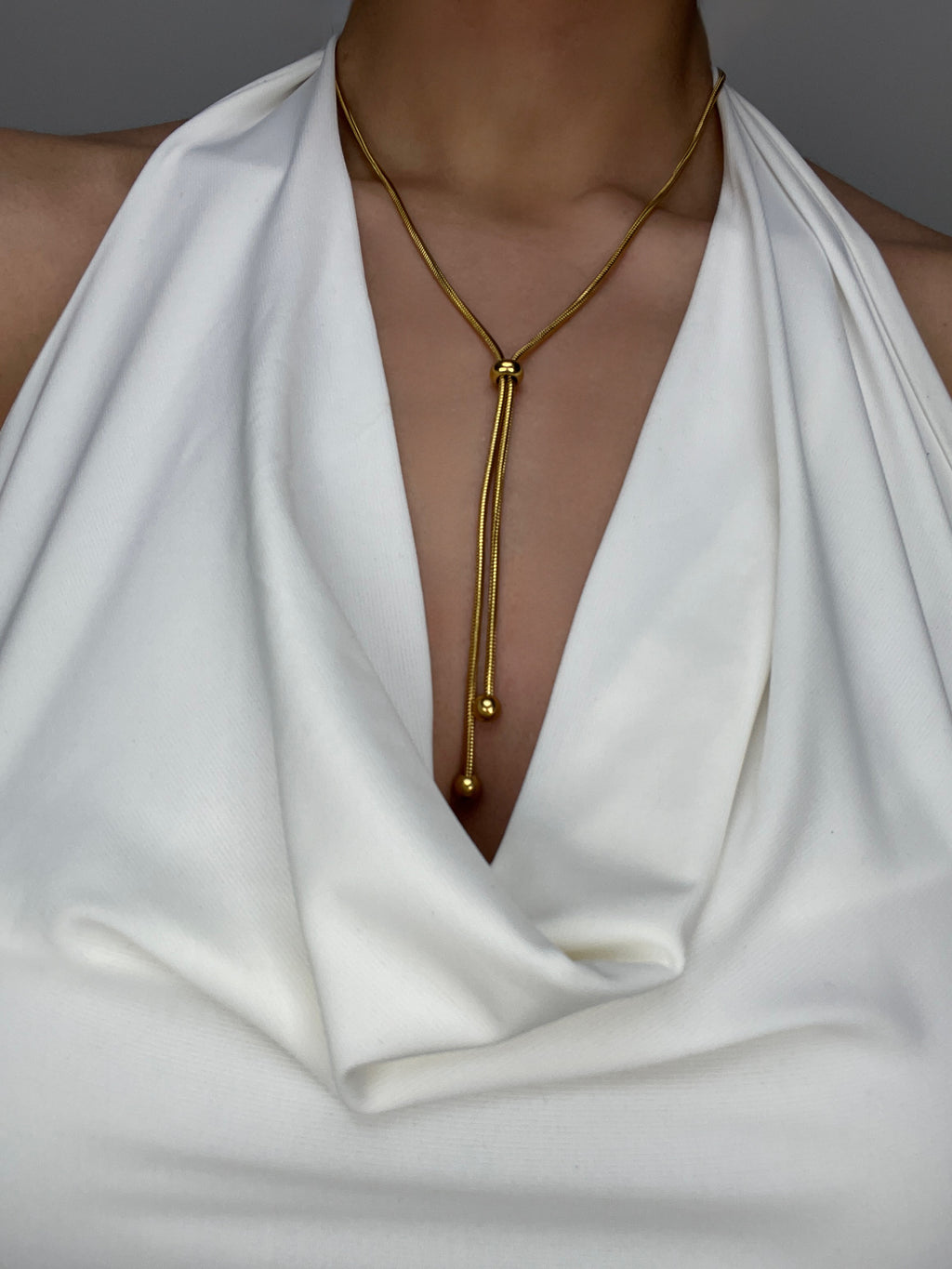 Özel Seri 60 Cm Boncuk Gold Dekolte Kolye