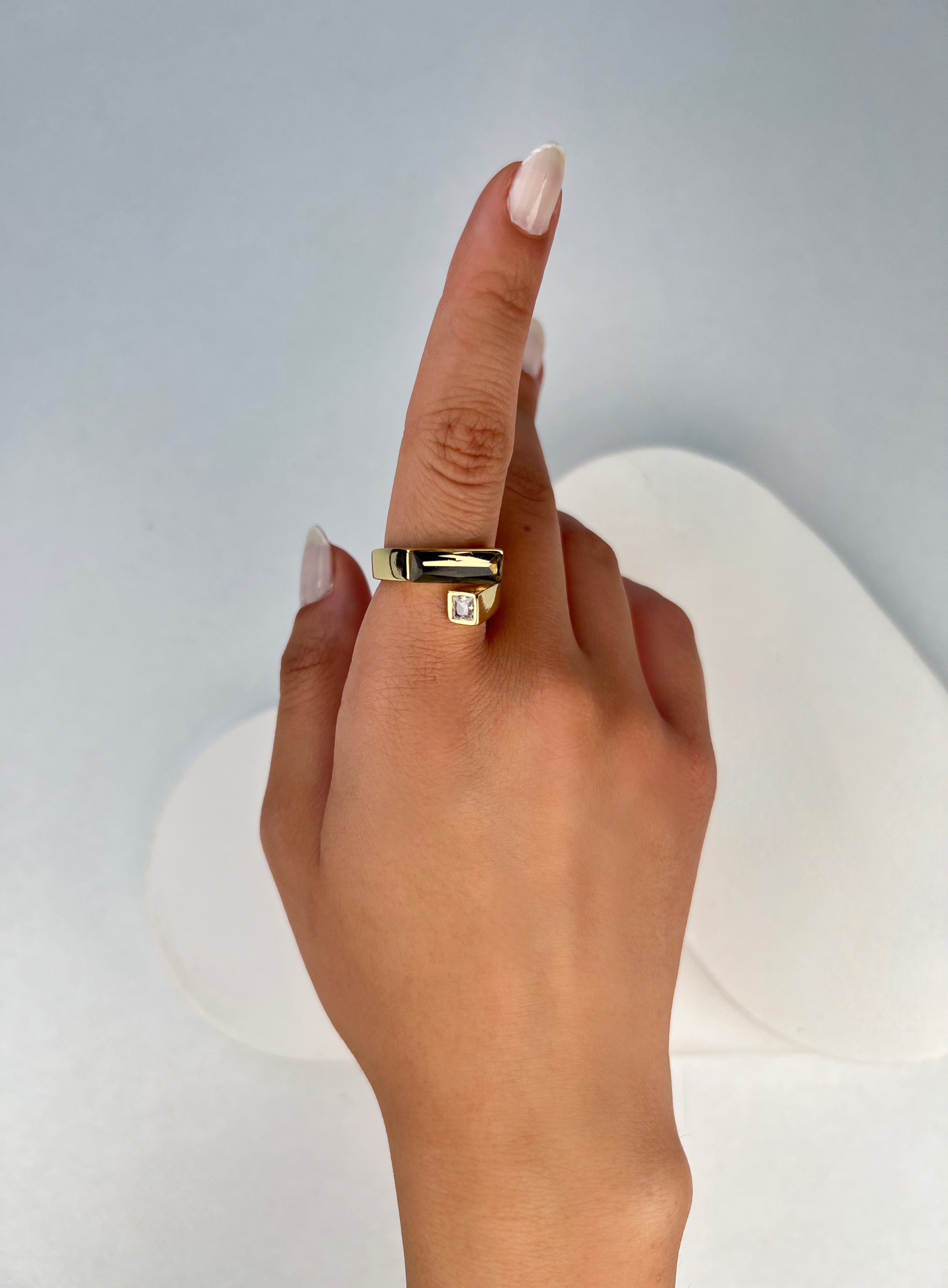 İkili Gold Taşlı Yüzük