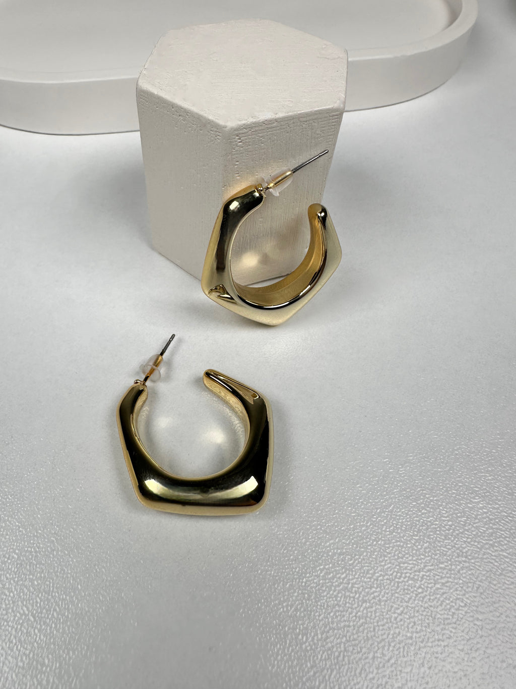 Özel Seri Geometrik Desen Gold Halka Küpe