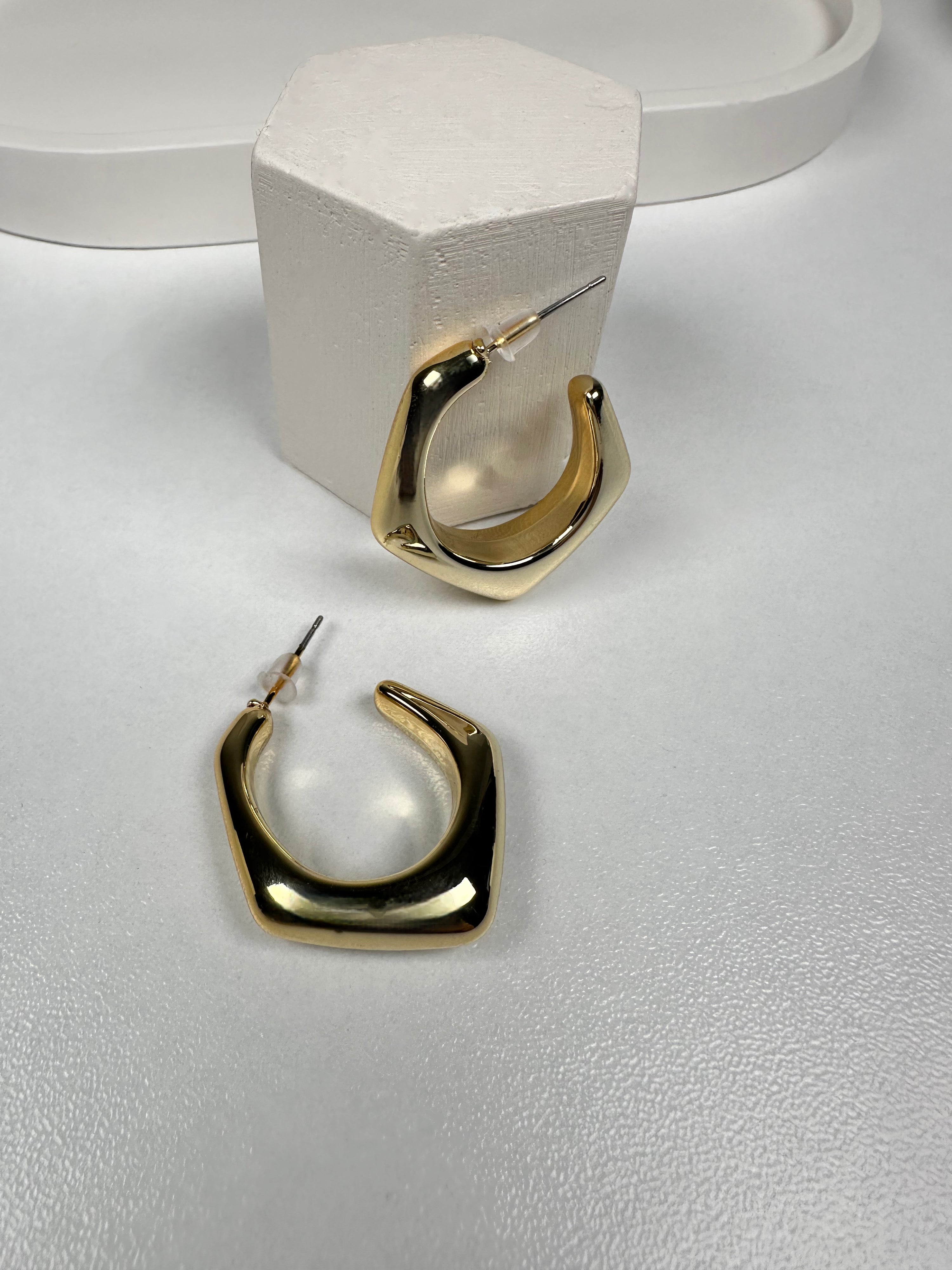 Özel Seri Geometrik Desen Gold Halka Küpe