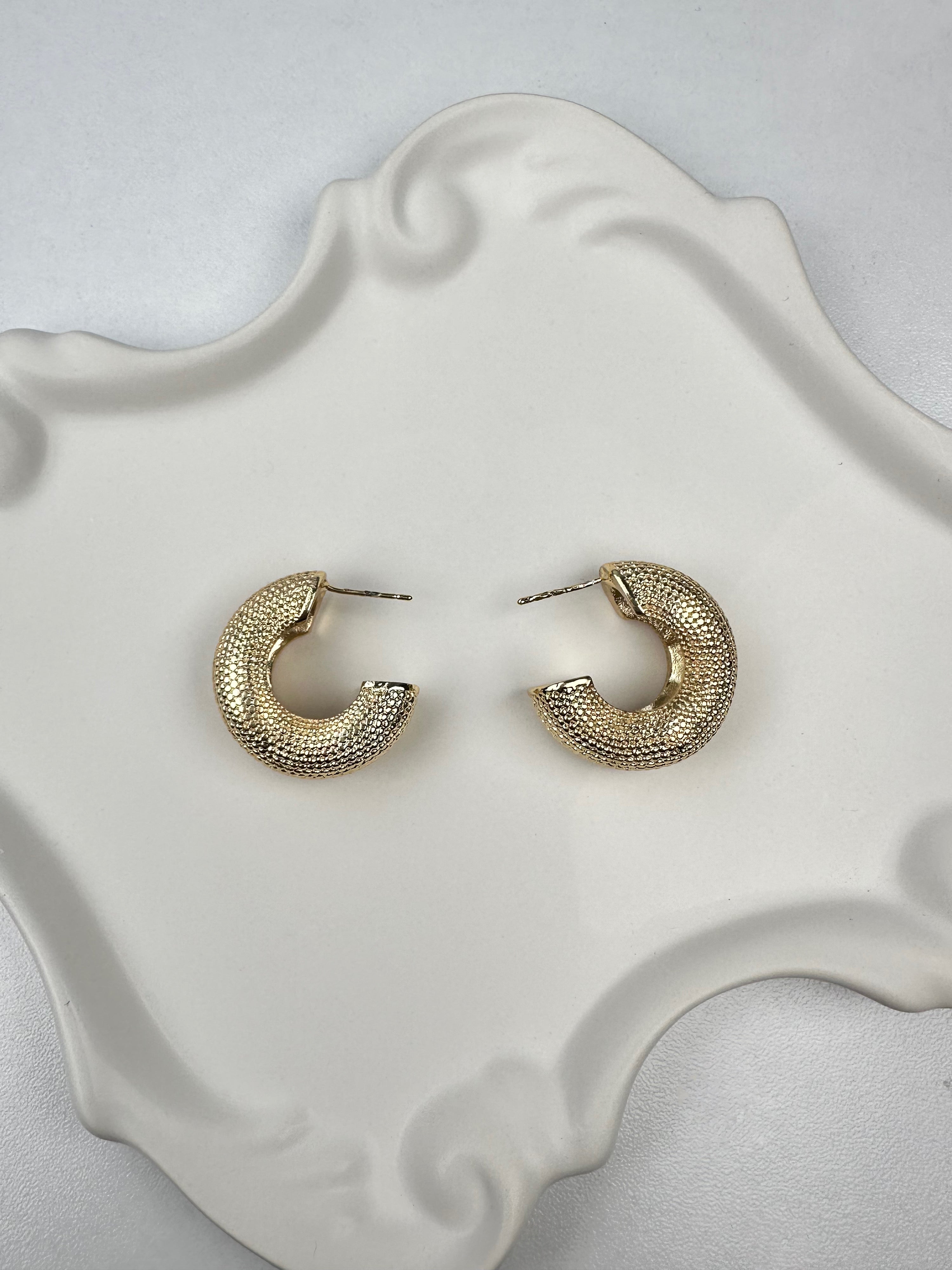 Özel Seri Marka Taşlı Gold Halka Küpe