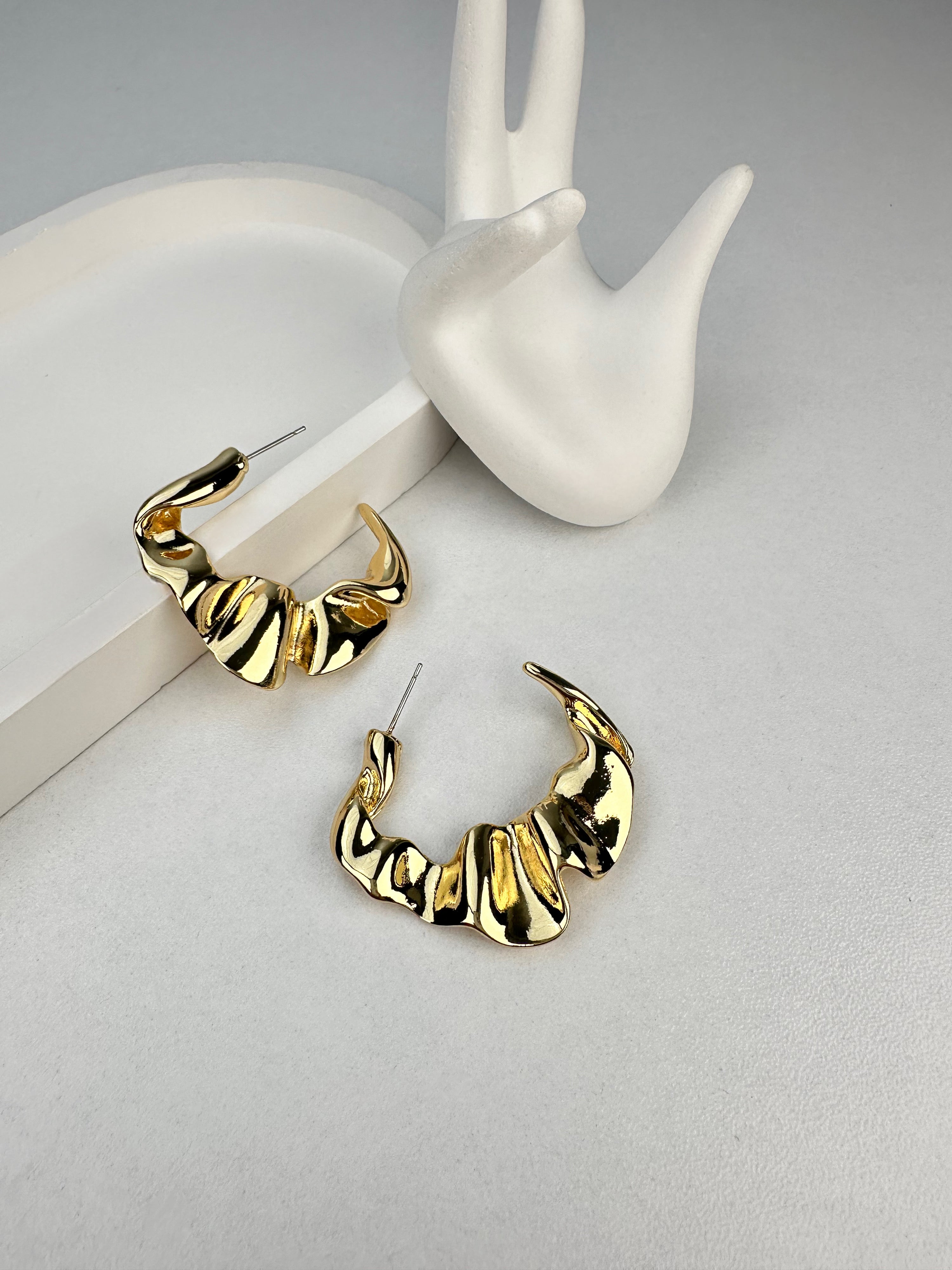 Zr Model Gold Plaka Küpe