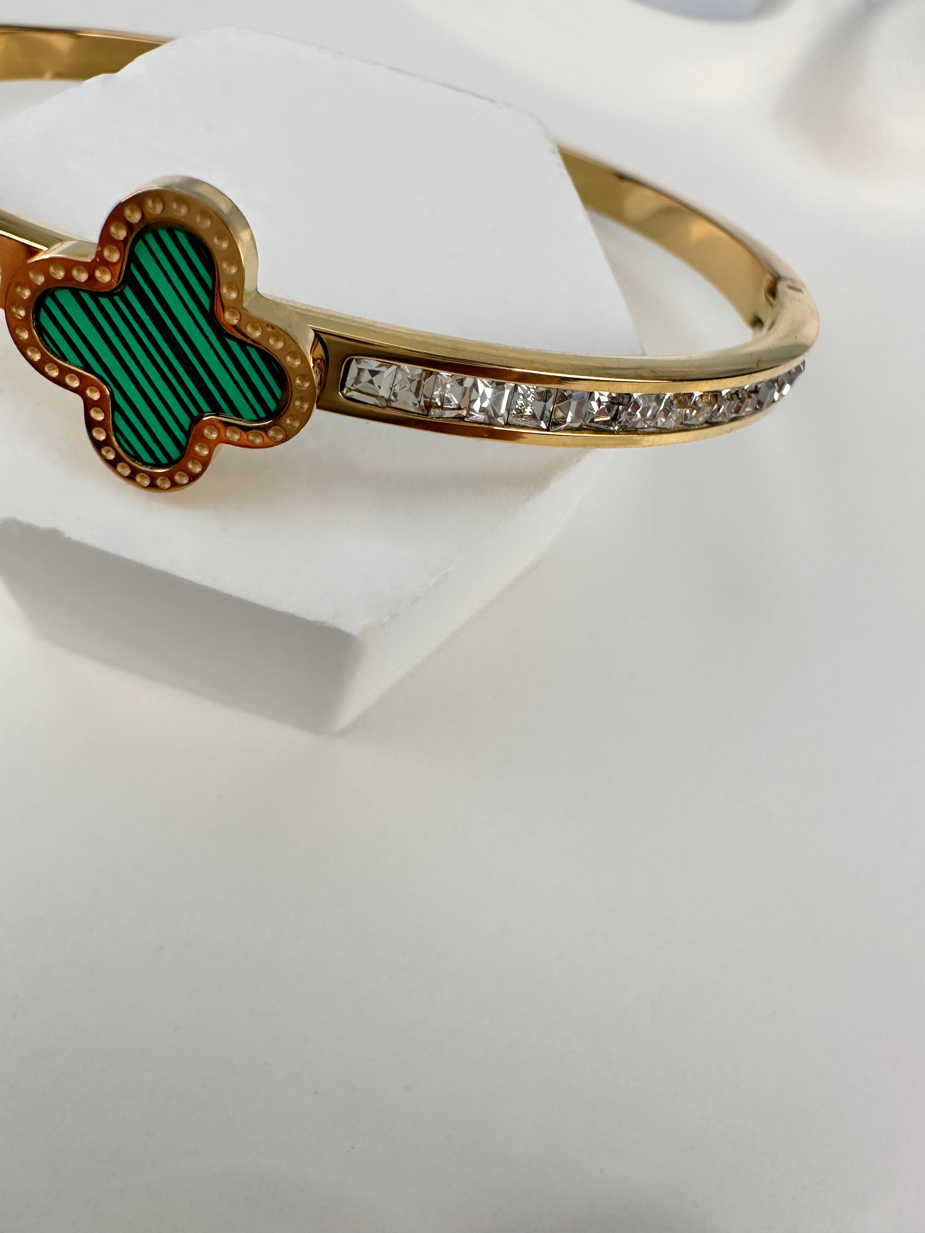 Clf Yeşil Yonca Gold Kelepçe Bileklik