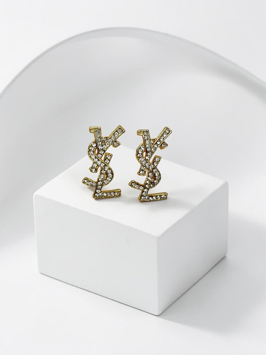 Ys Taşlı Gold Küpe