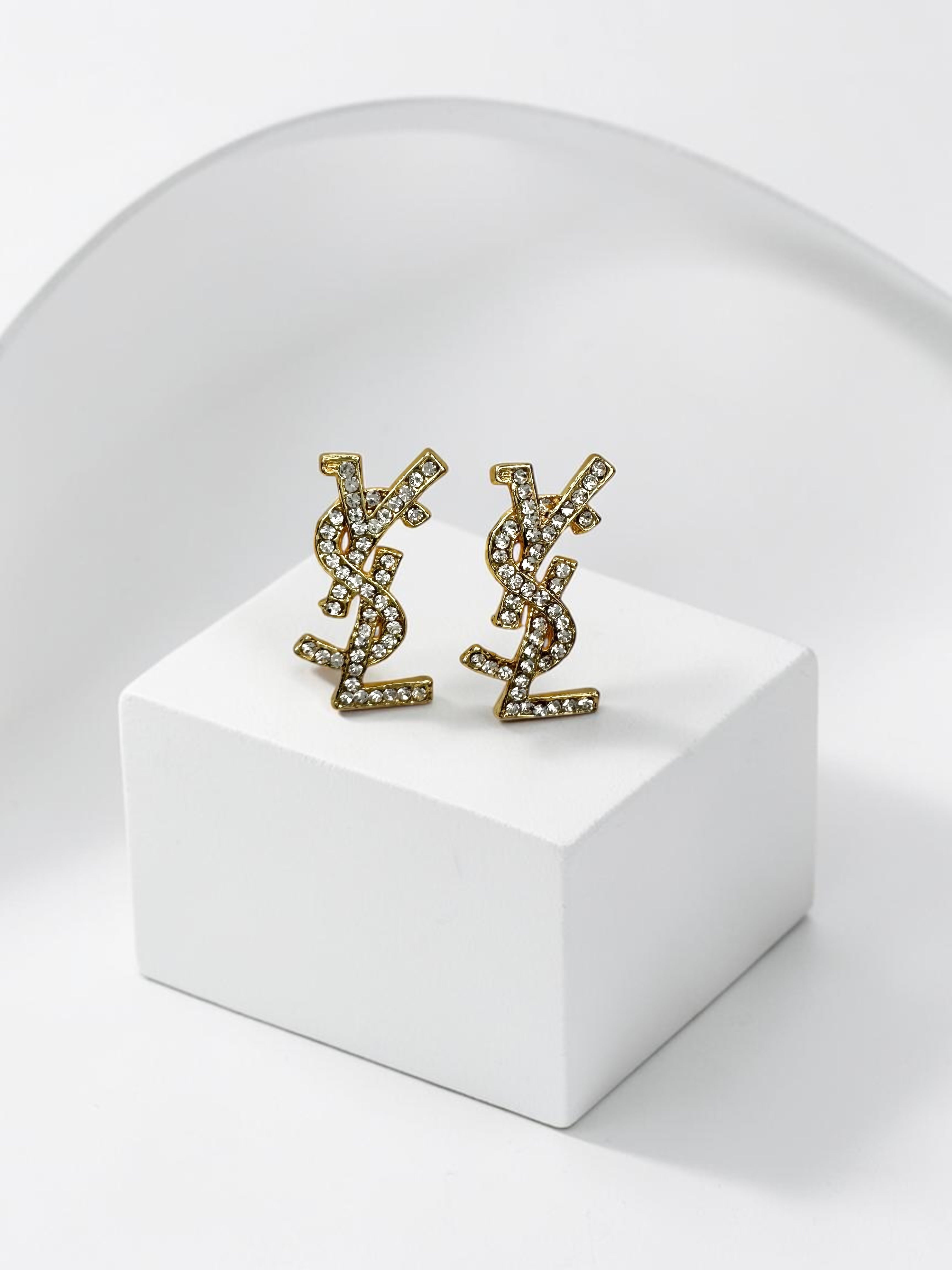 Ys Taşlı Gold Küpe