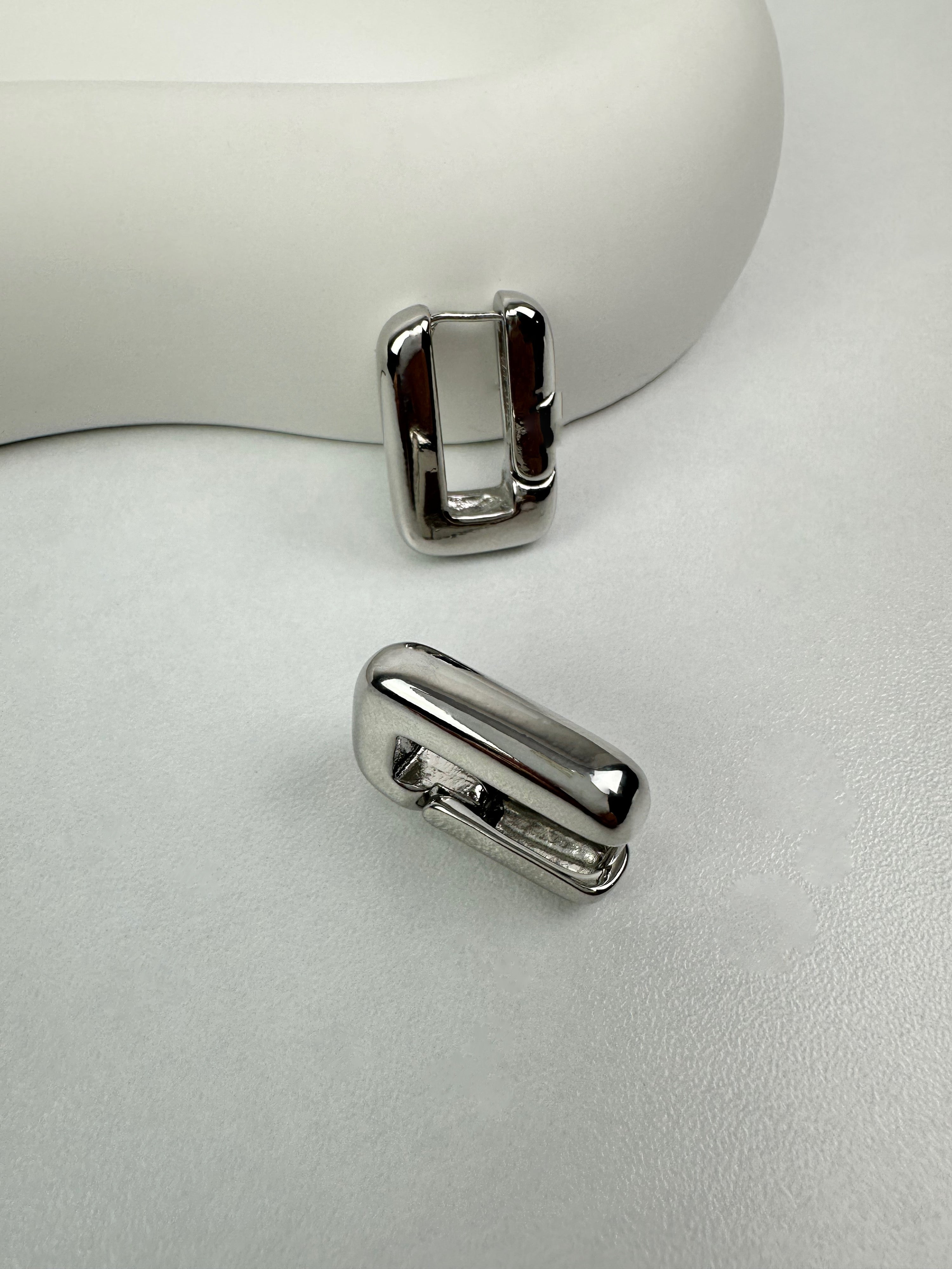 Kare Gümüş Basic Küpe