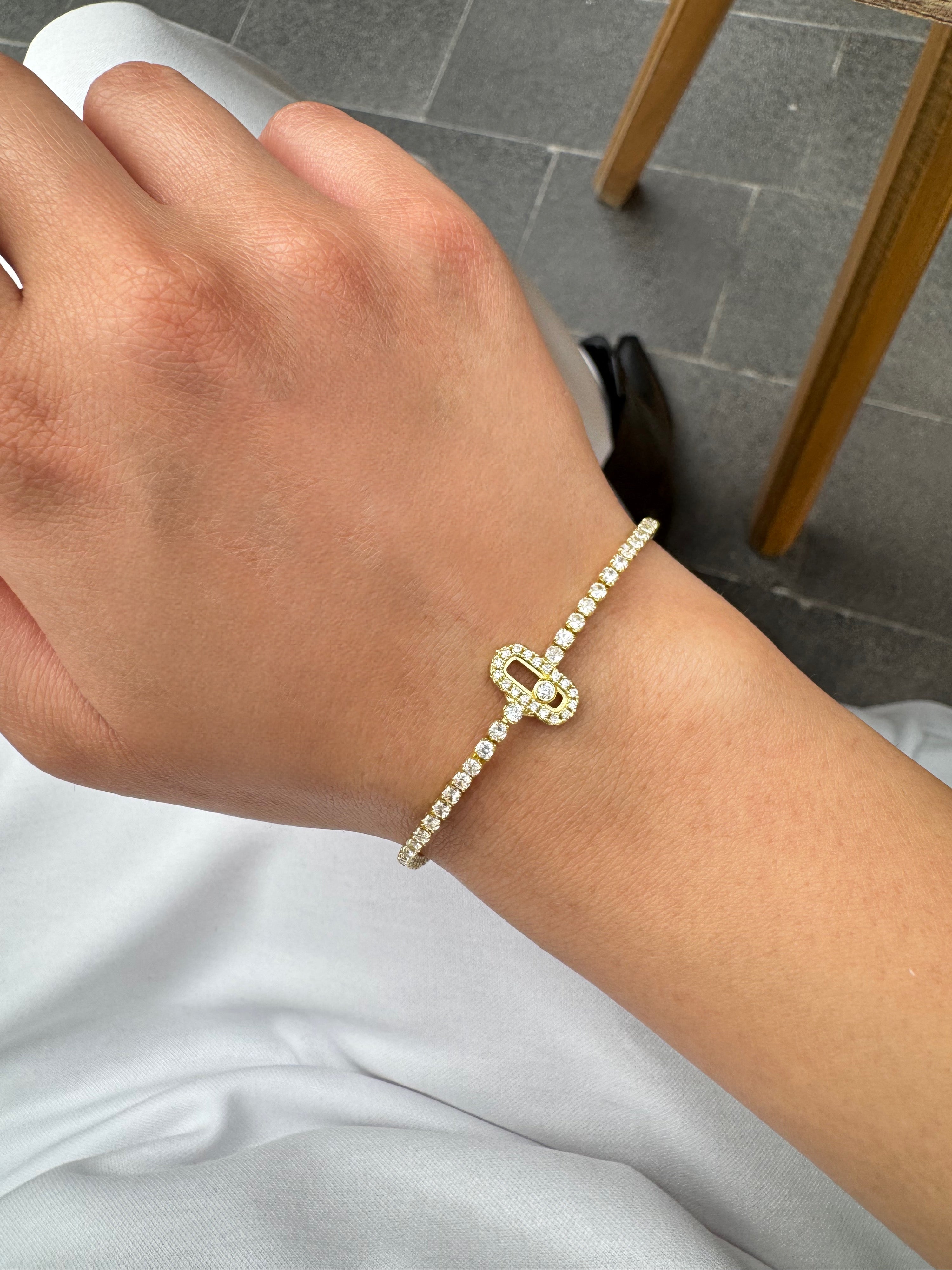 Mssk Gold Taşlı Bileklik