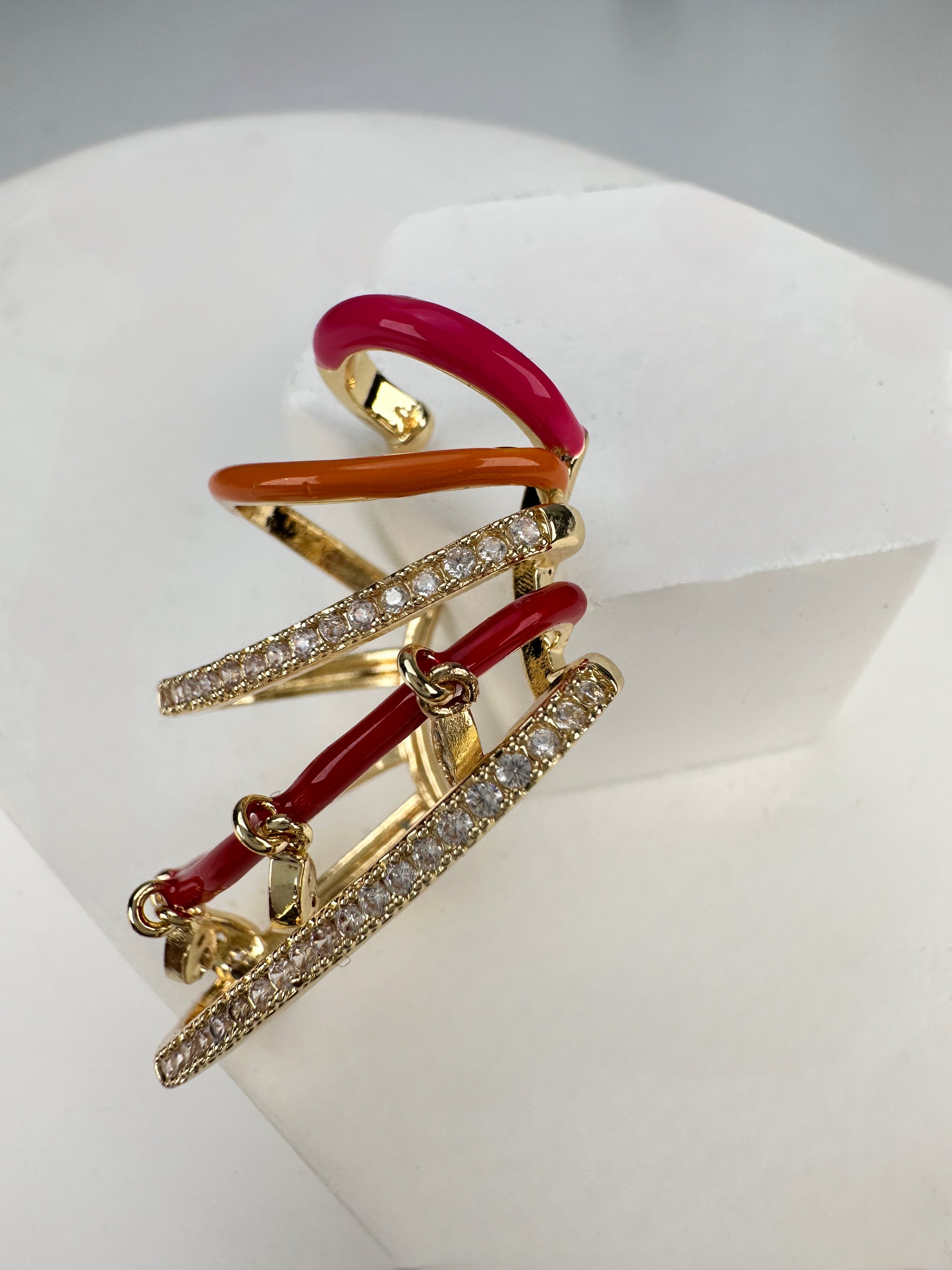 Çoklu Görünüm Deliksiz Renkli  Kıkırdak Küpe