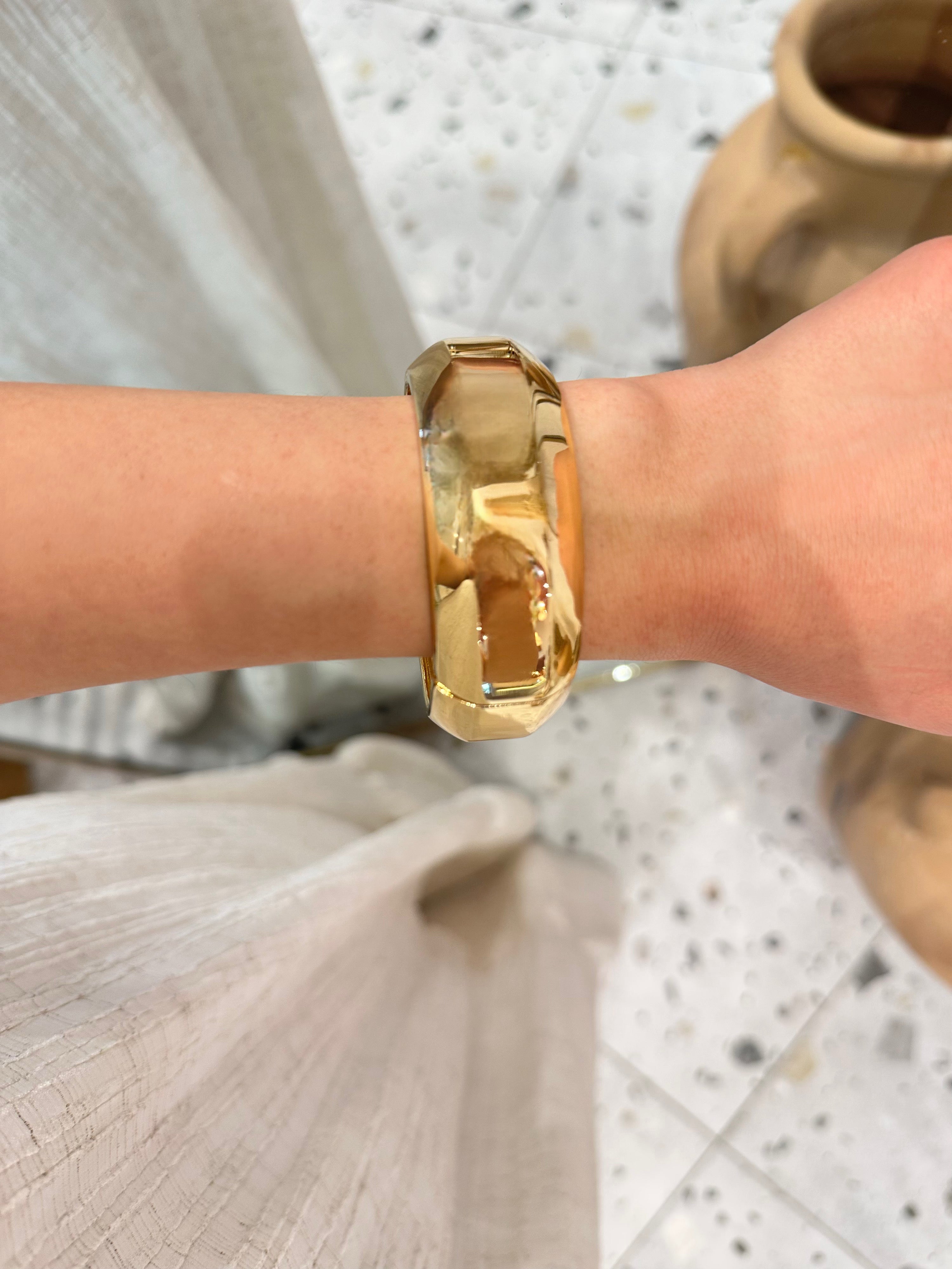 Özel Seri Kalın Halka Gold Bileklik