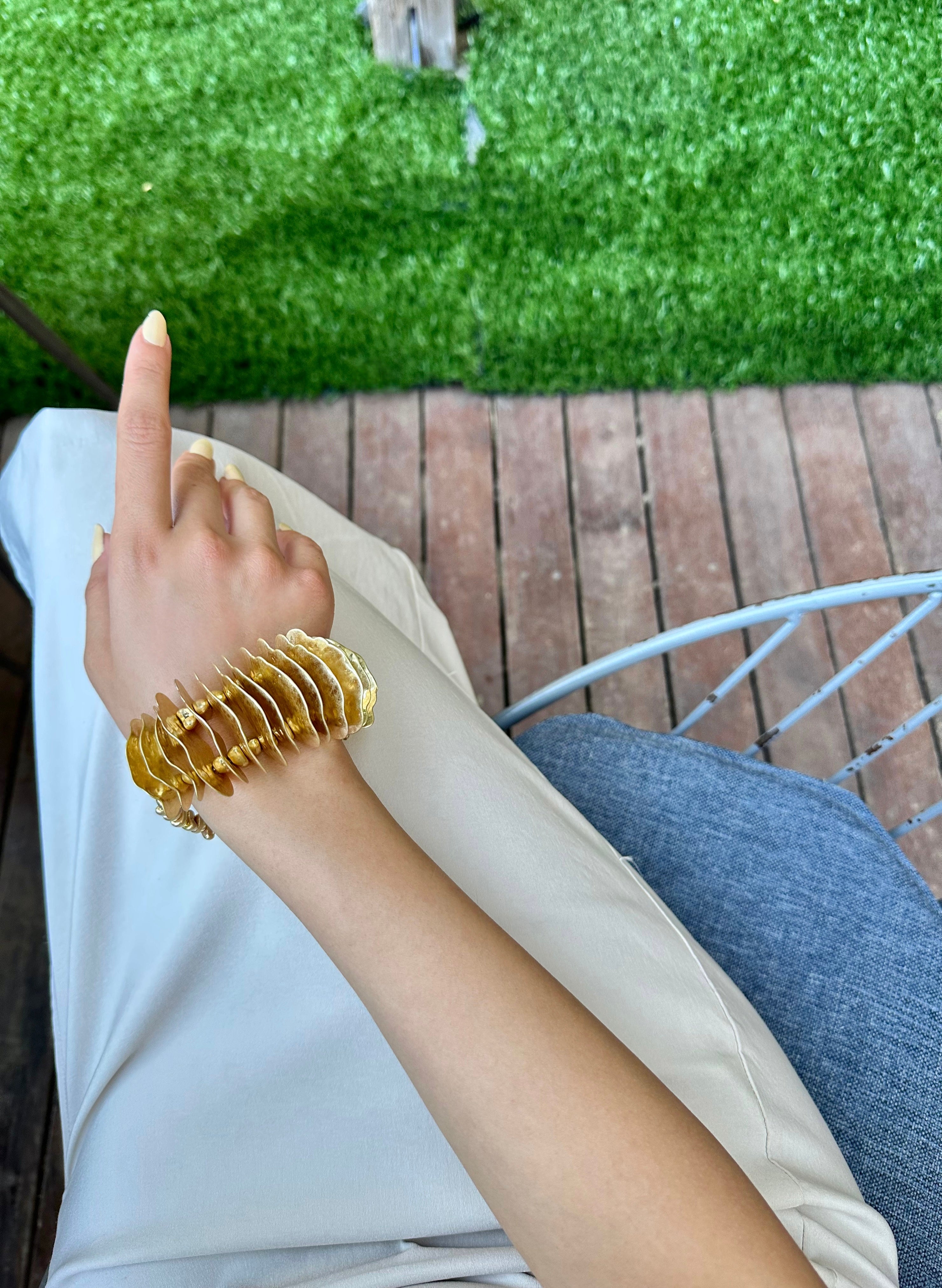 ZR Model  Plaka Tasarım Gold Bileklik