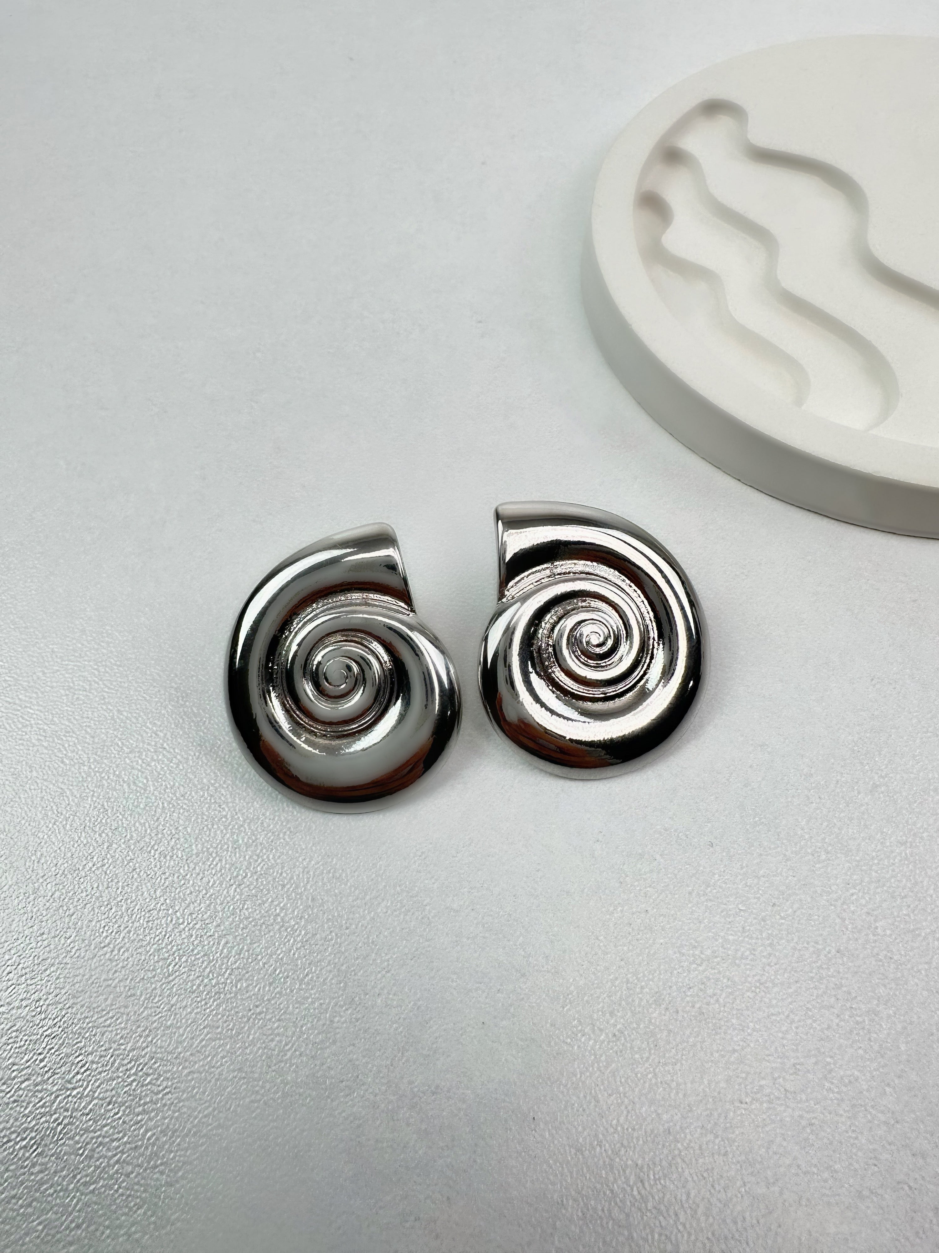 Özel Seri Salyangoz Gümüş Küpe