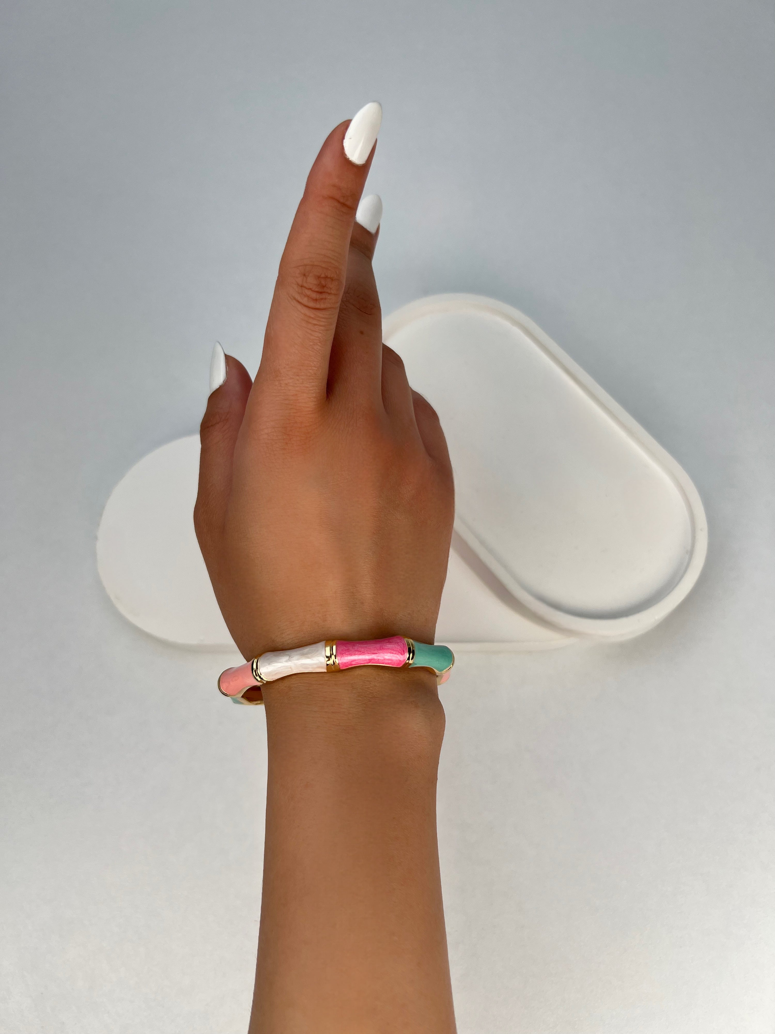 Özel Seri Renkli Bloklu Kelepçe Bileklik