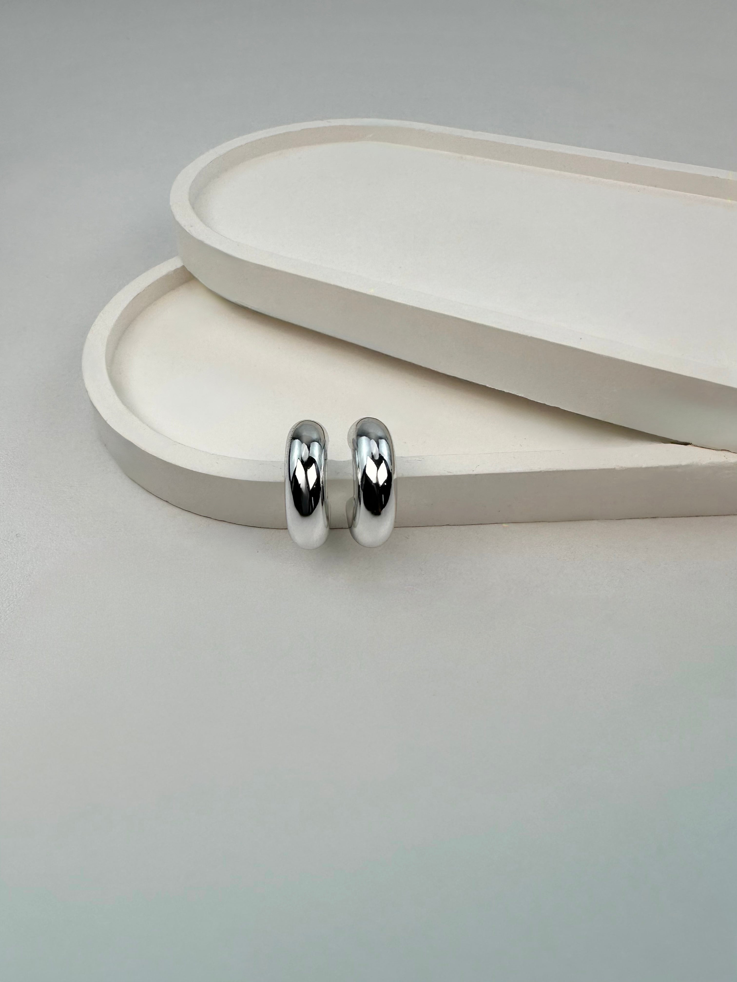 ZR Model Gümüş Halka Küpe