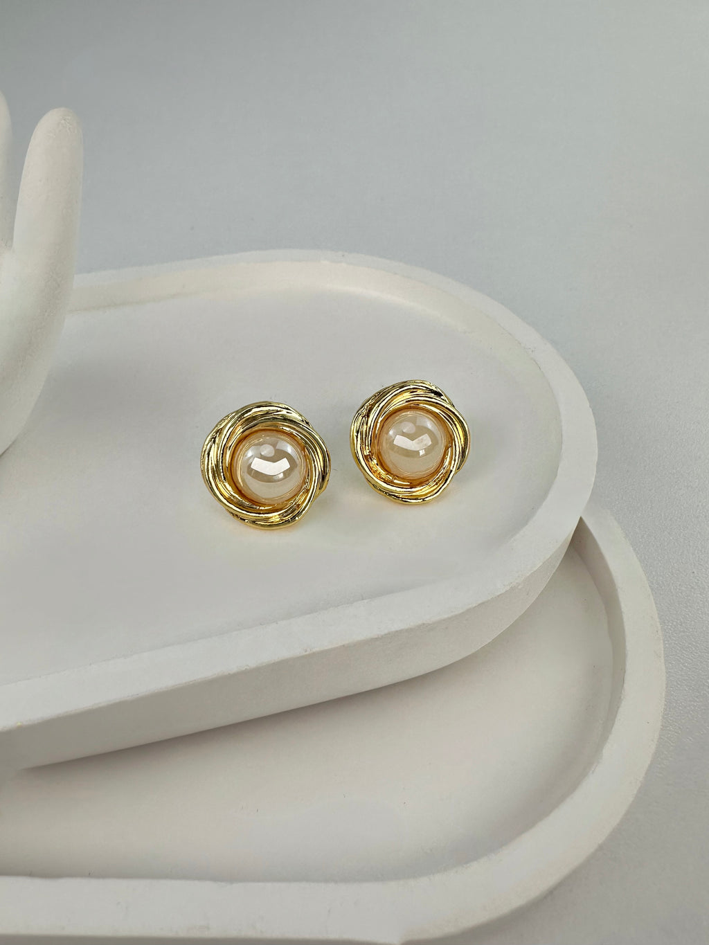 İncili Gold Vintage Küpe