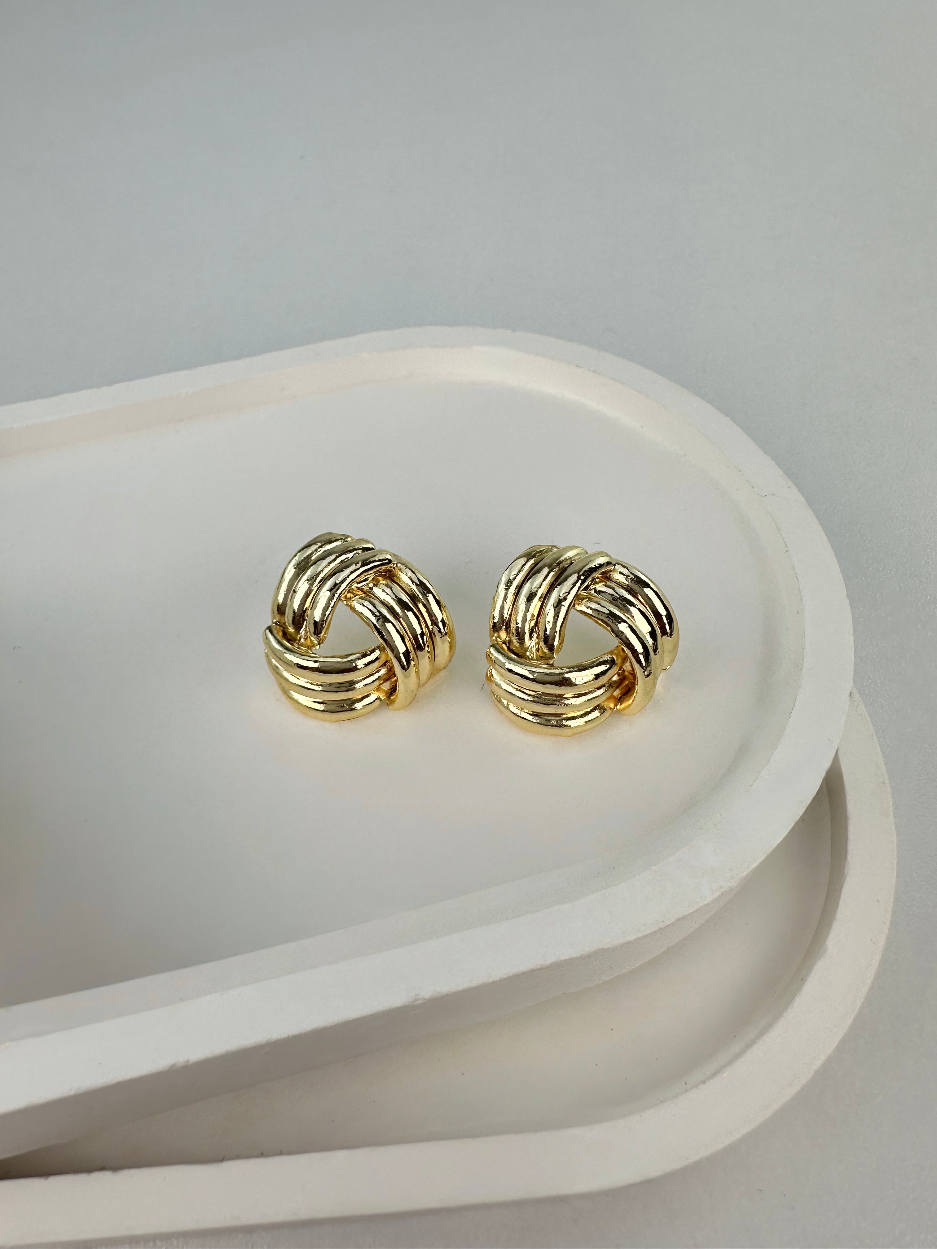 Pinterest Tasarım Gold Küpe