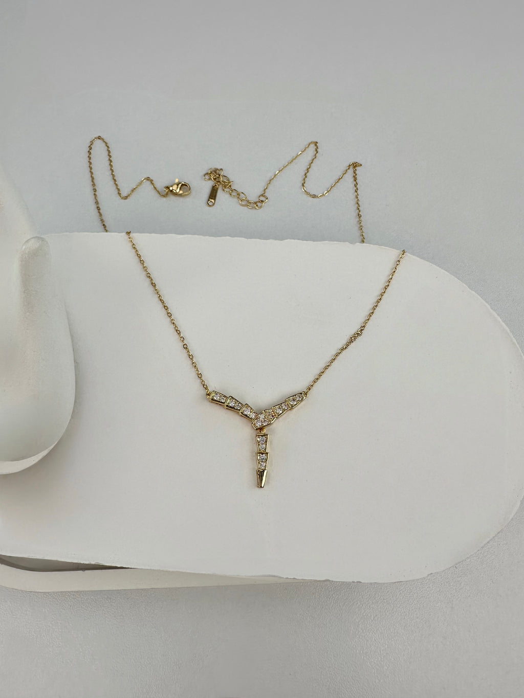 Yılan Desen Gold Kolye