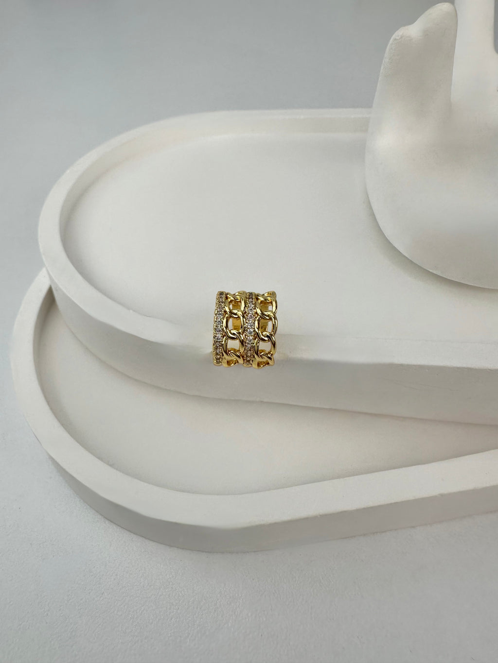 Taşlı Sarmal Gold Kıkırdak Küpe