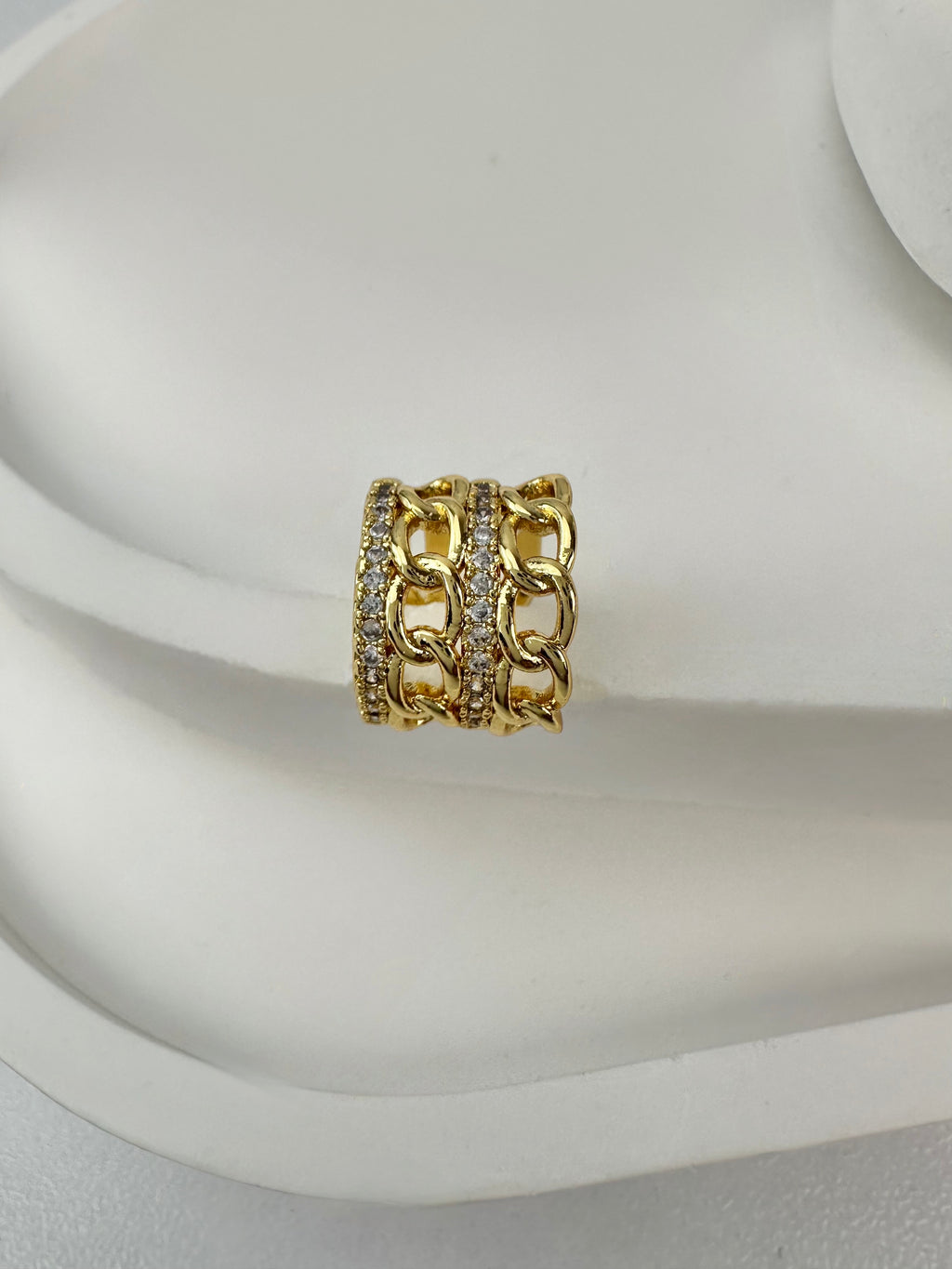 Taşlı Sarmal Gold Kıkırdak Küpe