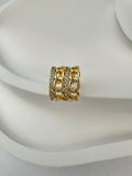 Taşlı Sarmal Gold Kıkırdak Küpe