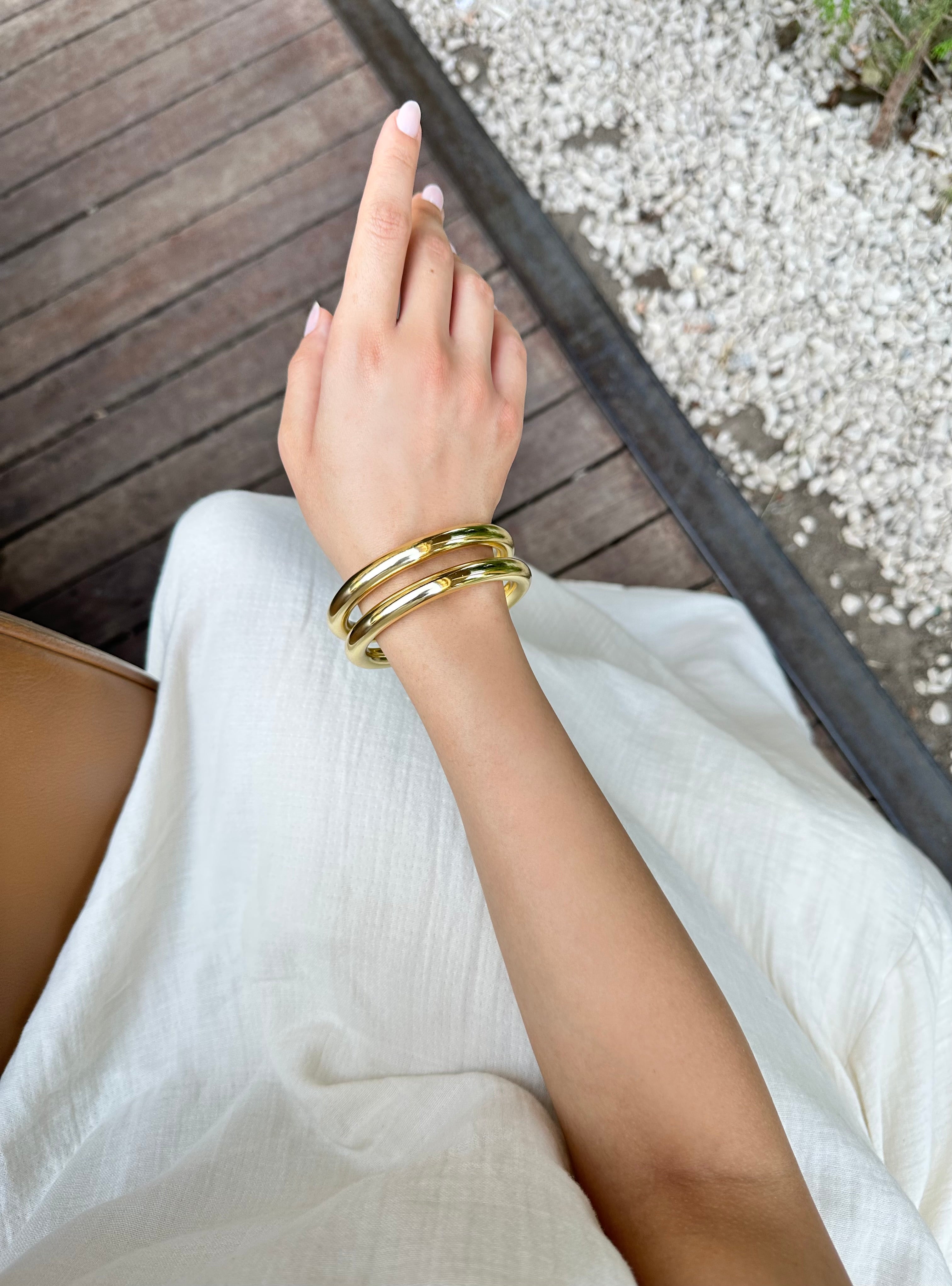 Özel Seri Halka İkili Gold Bileklik