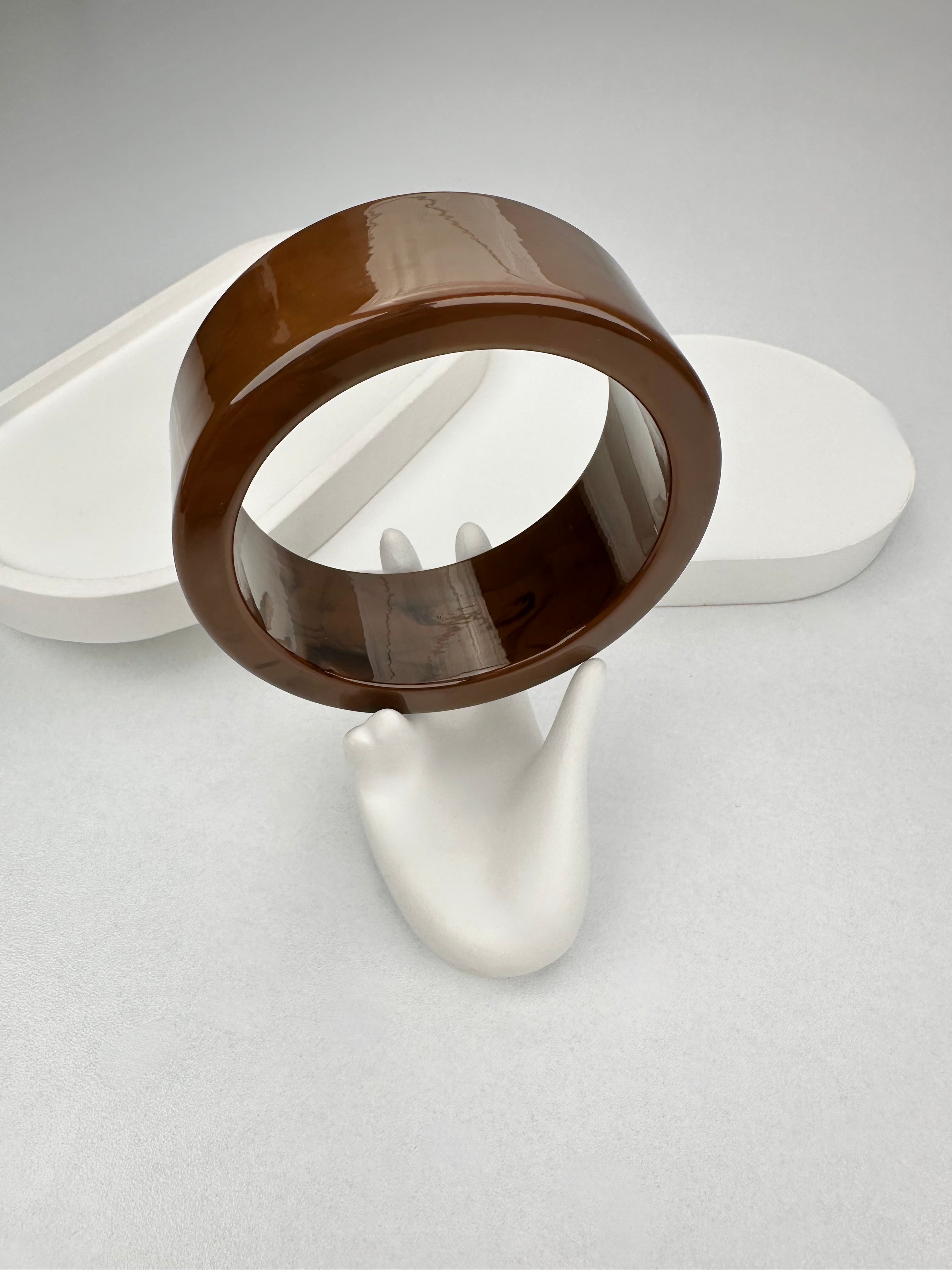 ZR Model Kahverengi Kalın Akrilik Bileklik