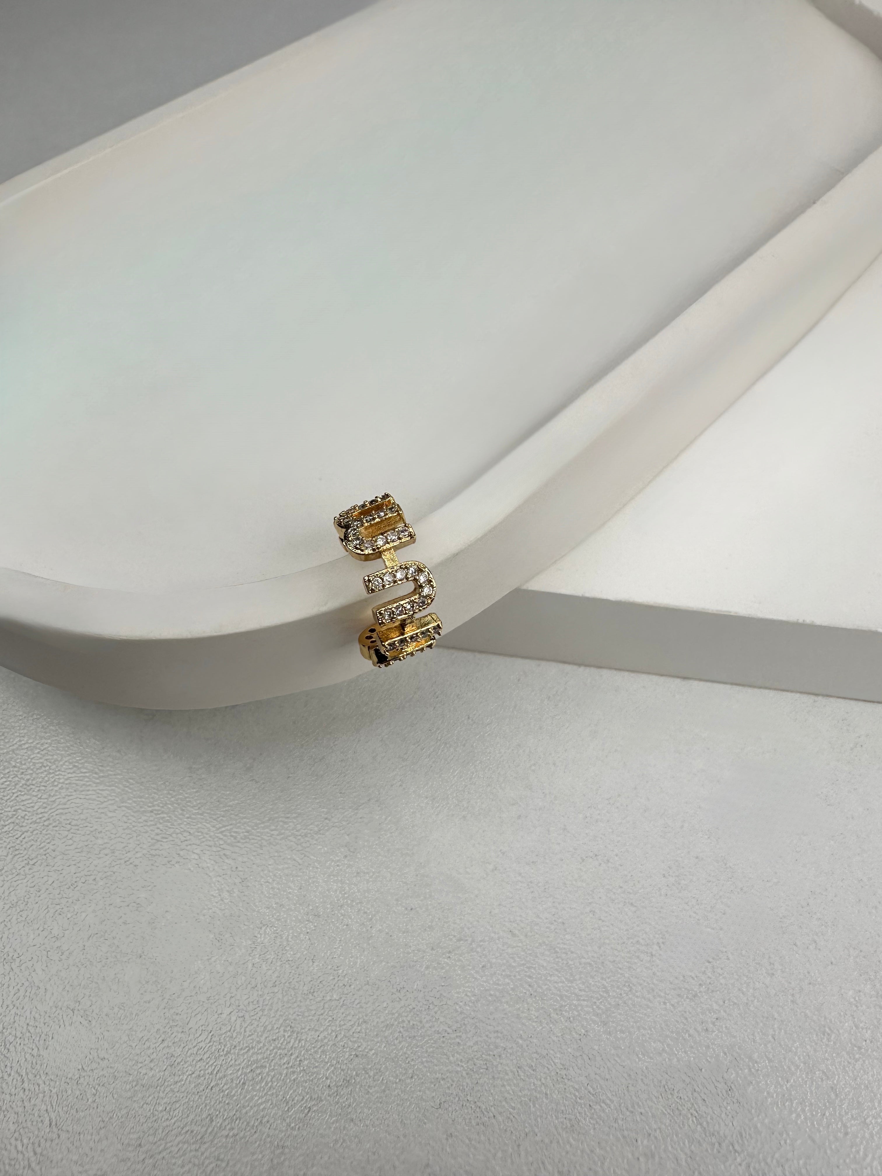 Taşlı Yazılı Muadil Kıkırdak Küpe