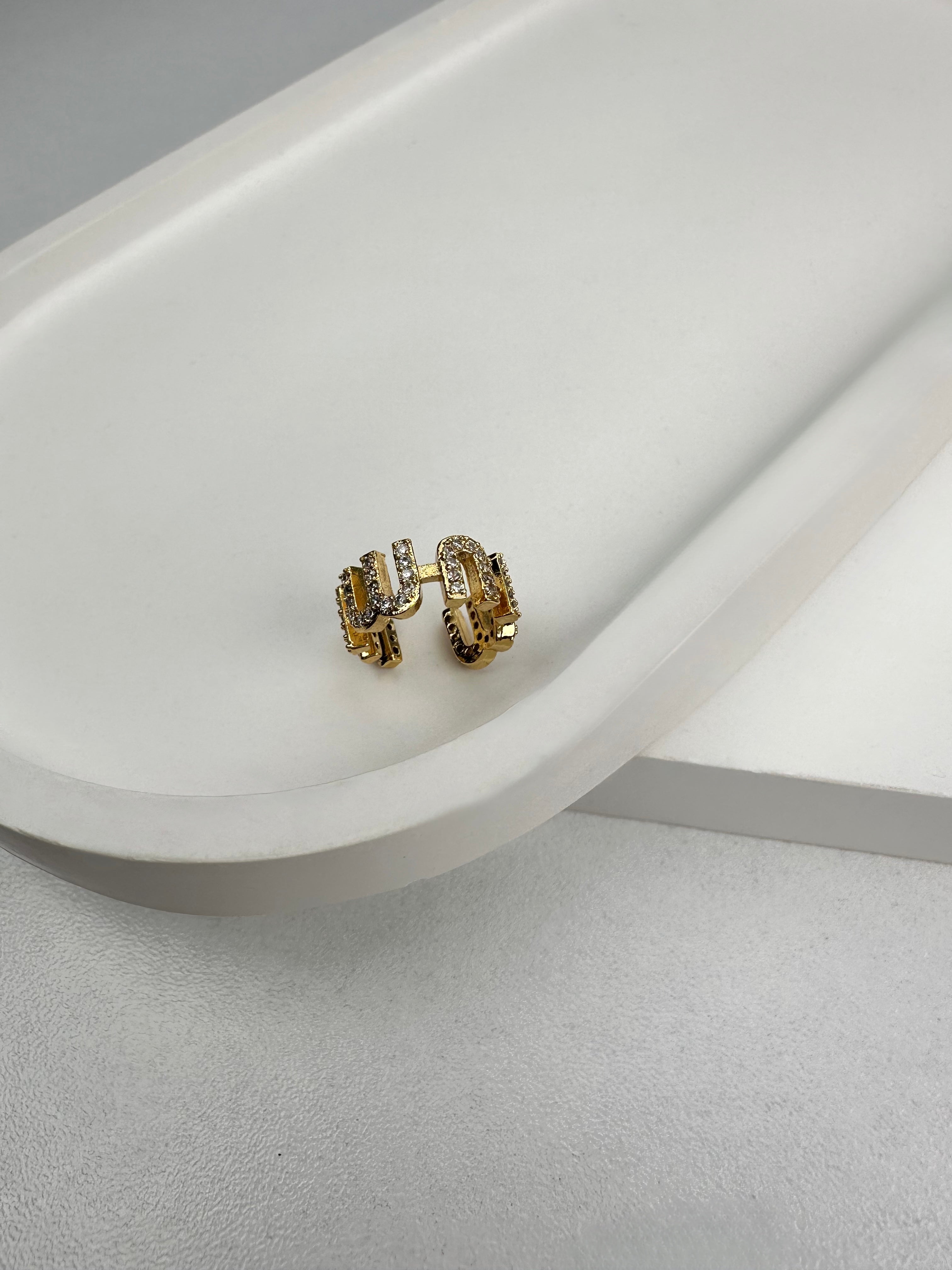 Taşlı Yazılı Muadil Kıkırdak Küpe