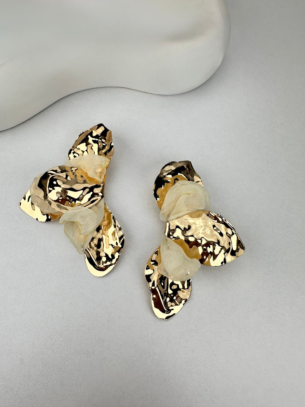 Özel Seri Yaprak Gold Küpe