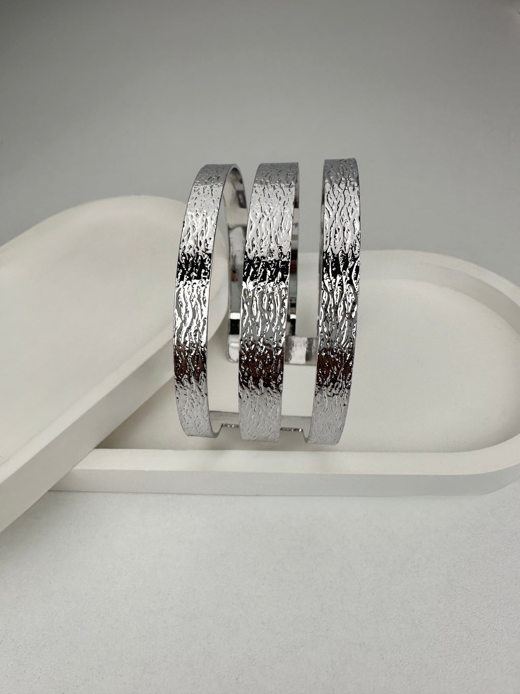 Özel Seri Üç Şerit Gümüş Pazu Bilekliği