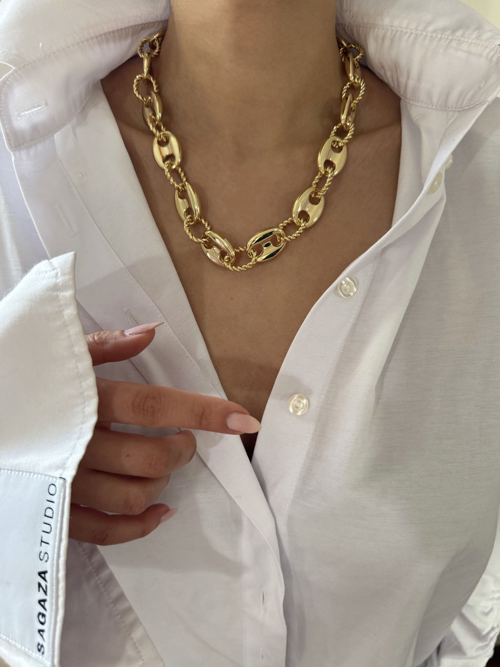 Kalın Sarmal Gold Kolye