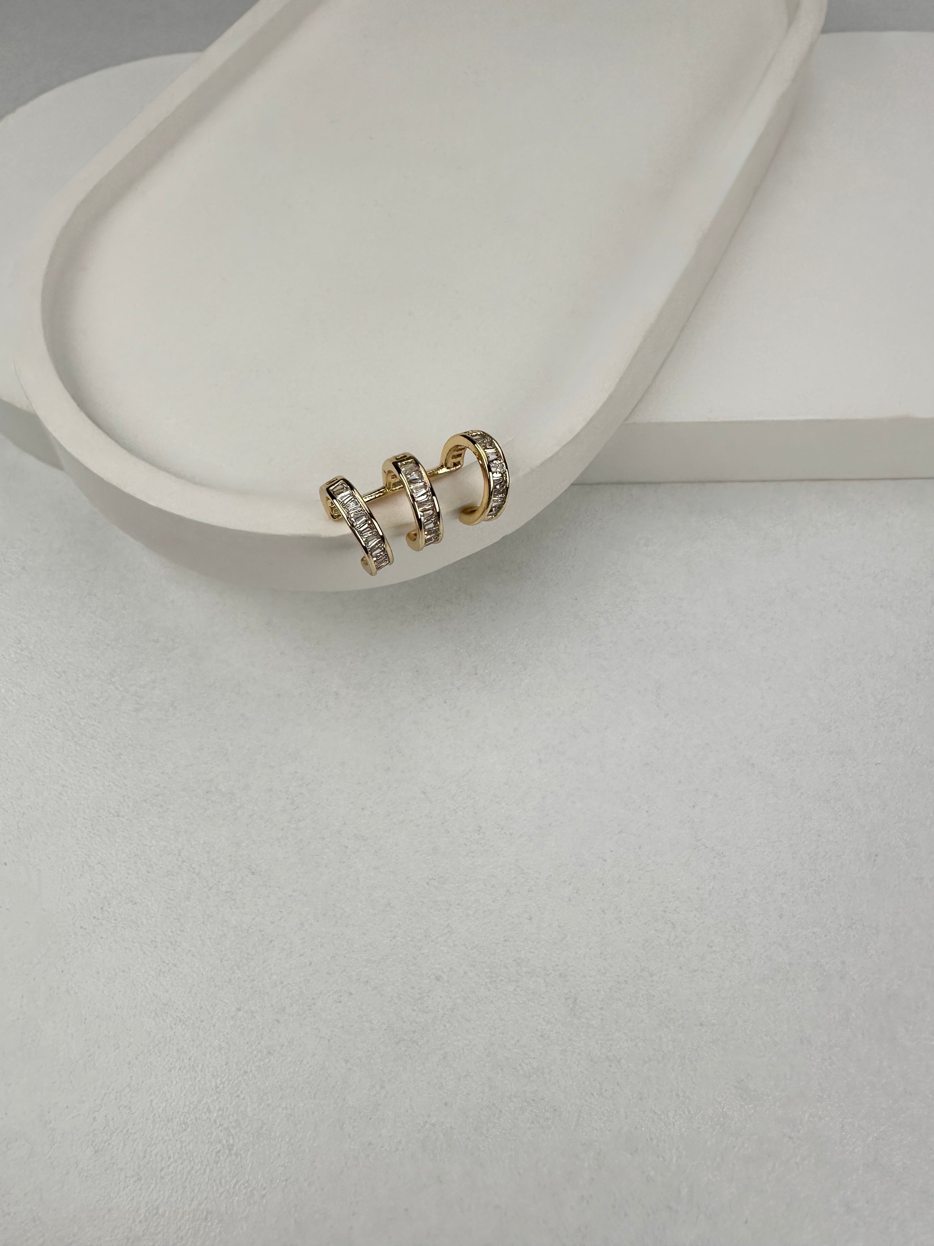 Özel Seri Üç Halka Gold Kıkırdak küpe