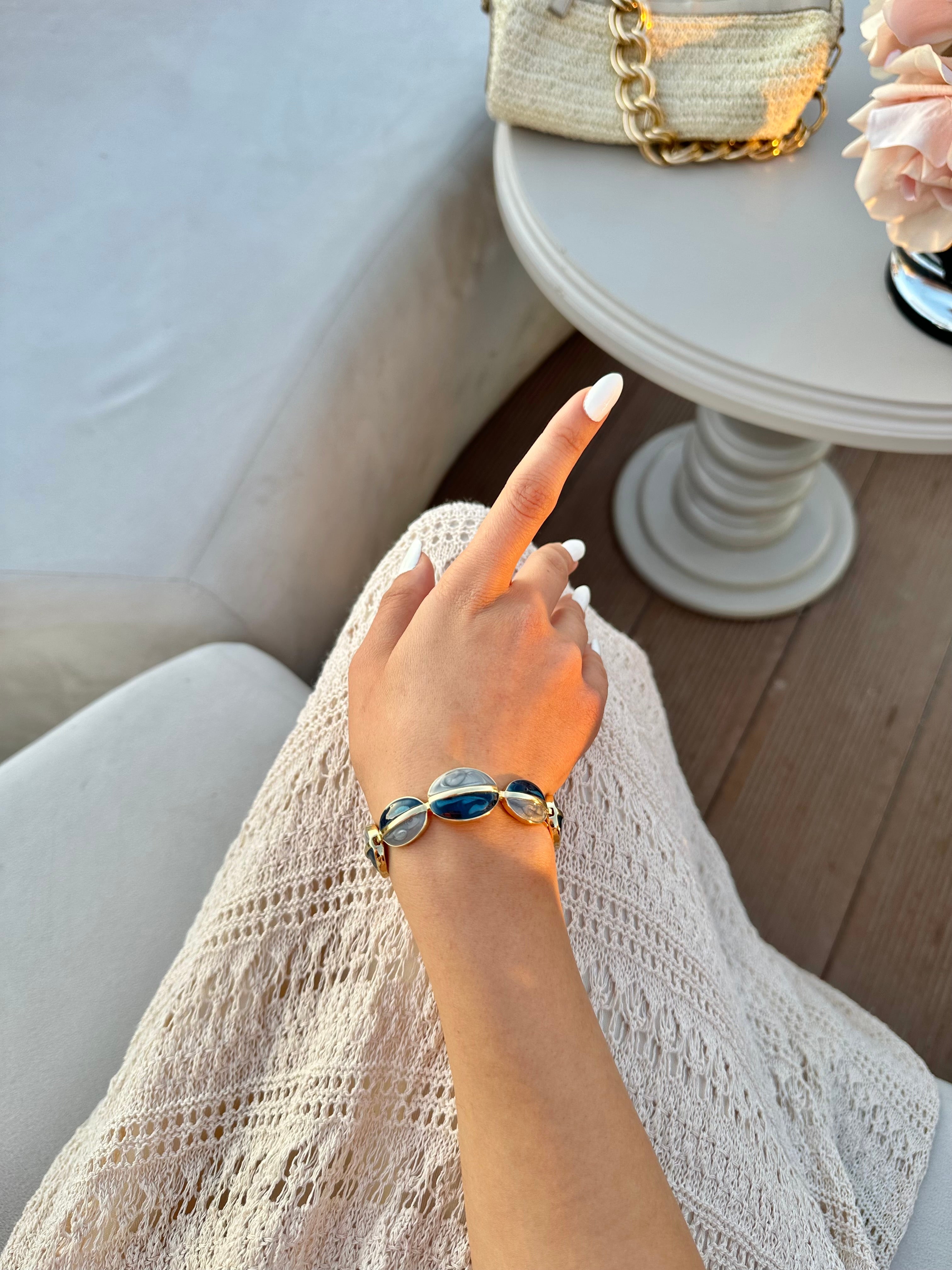 Özel Seri Oval Taşlı Renkli Bileklik