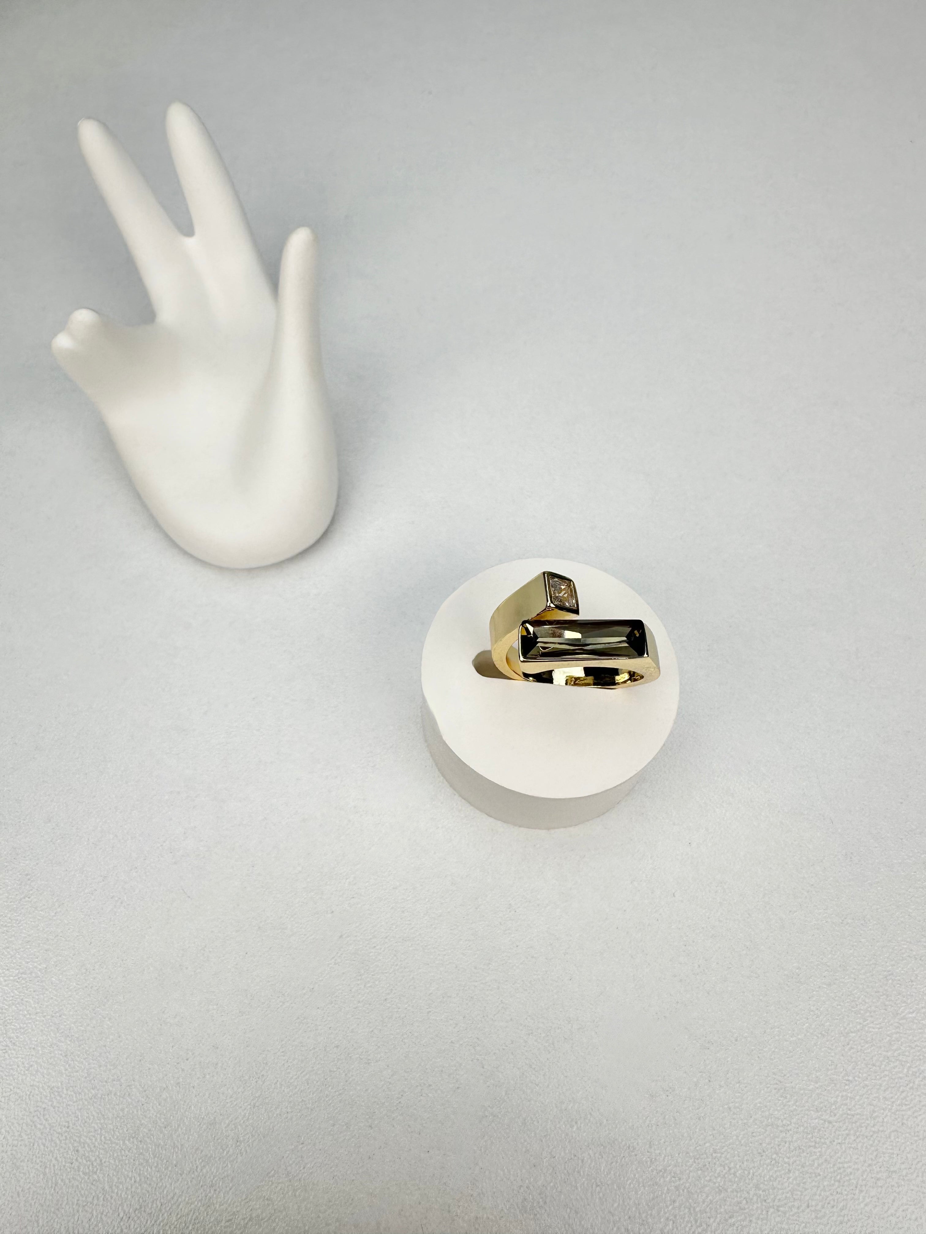 İkili Gold Taşlı Yüzük