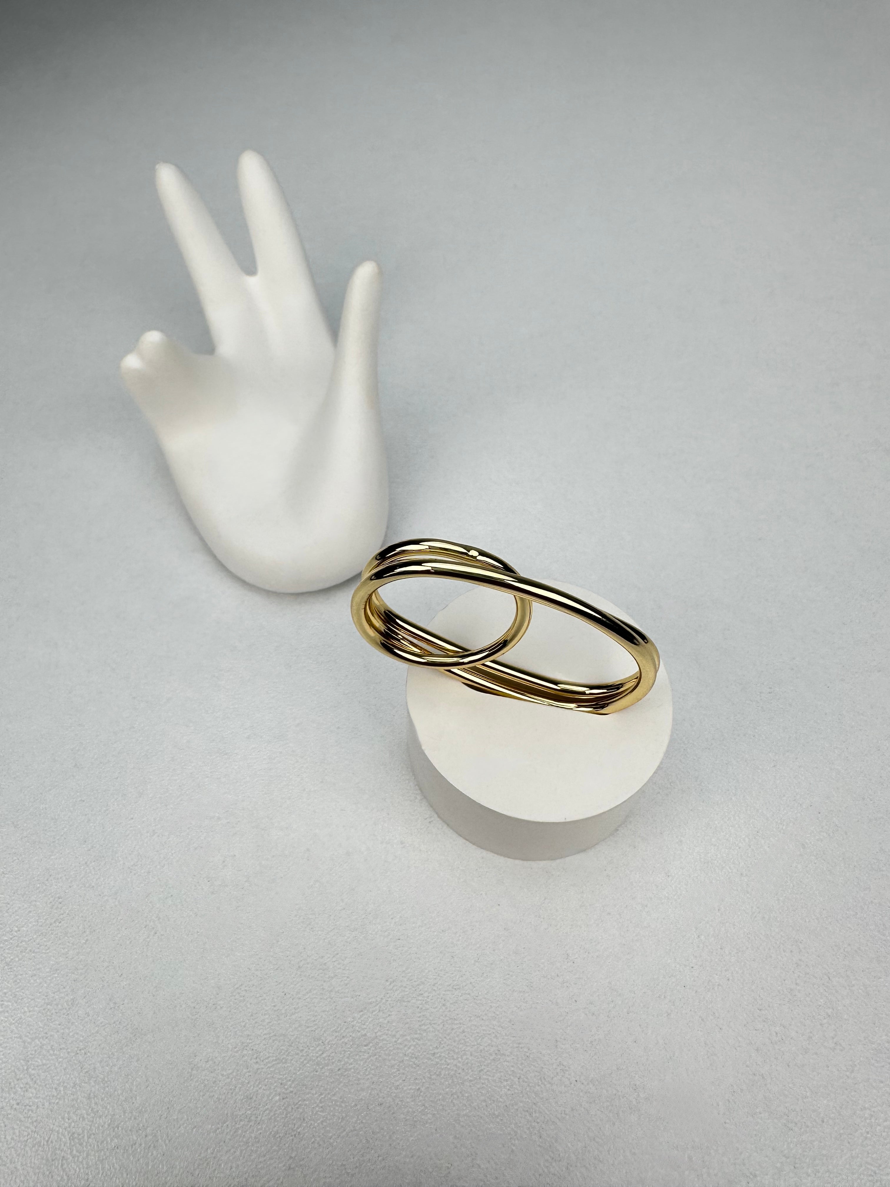 Özel Seri İki Parmak Tırtıklı Gold Yüzük