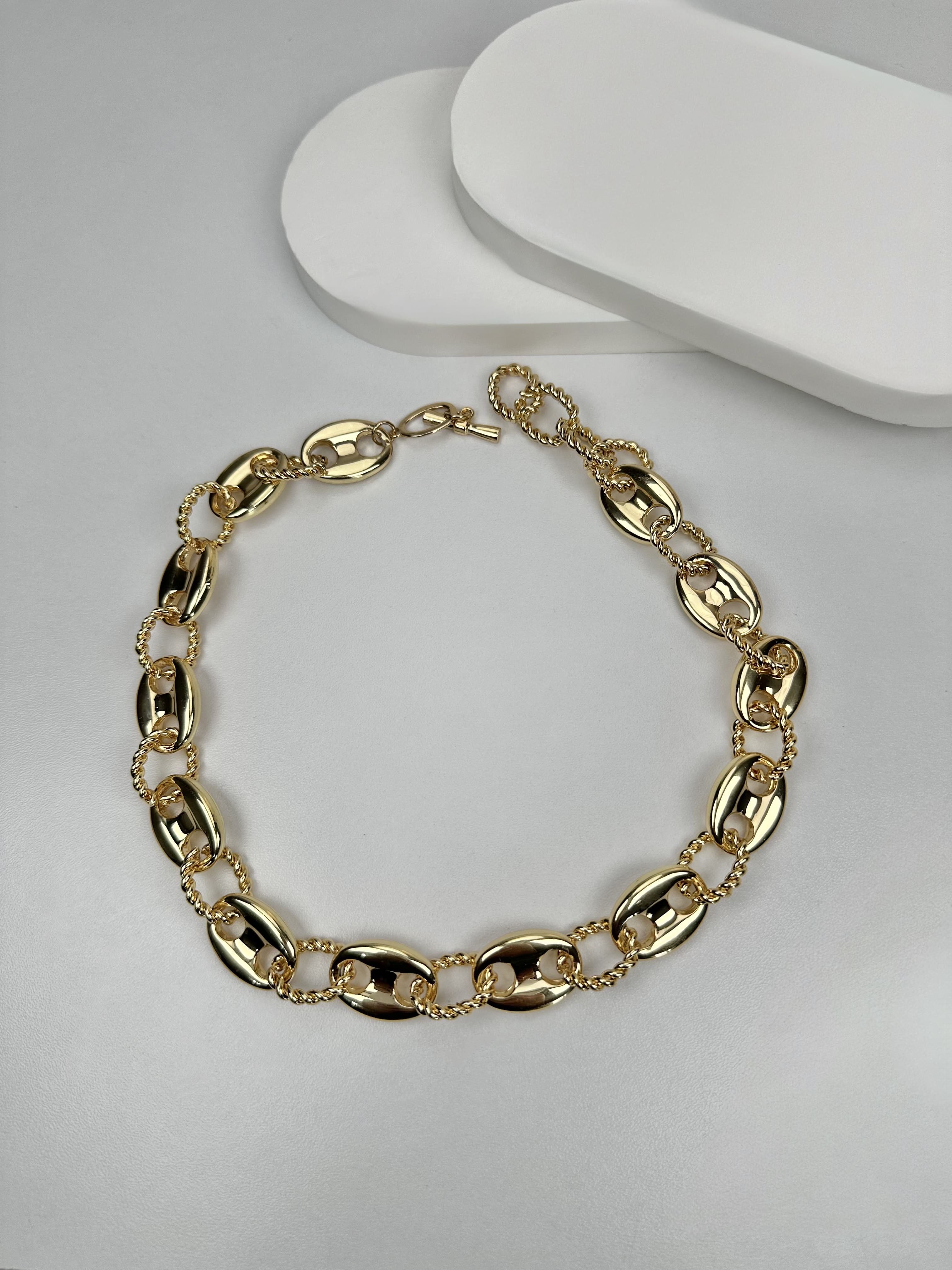 Kalın Sarmal Gold Kolye